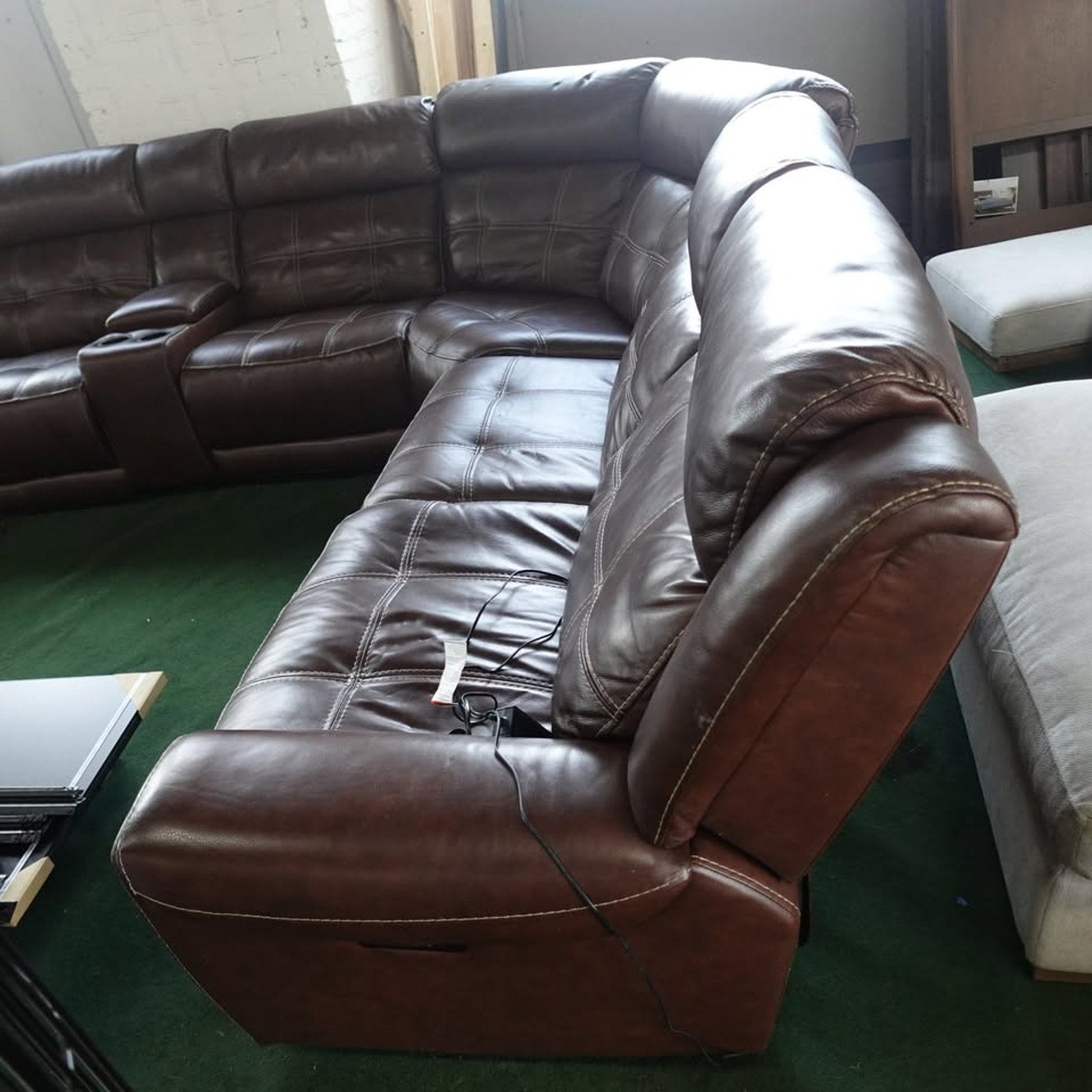 Concord 6-Piece Leather Power Reclining Sectional with Power Headrests