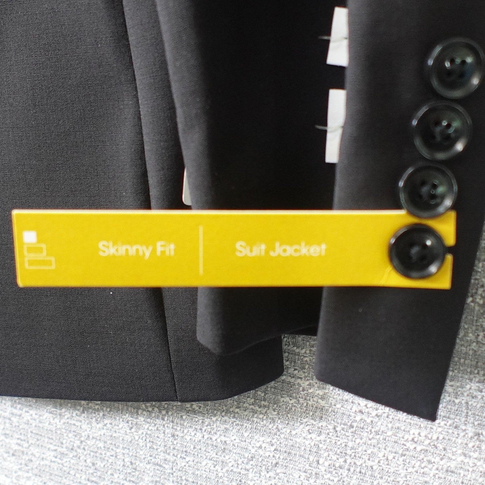 Calvin Klein Skinny Fit Black Suit Jacket- Size 36 Regular Length