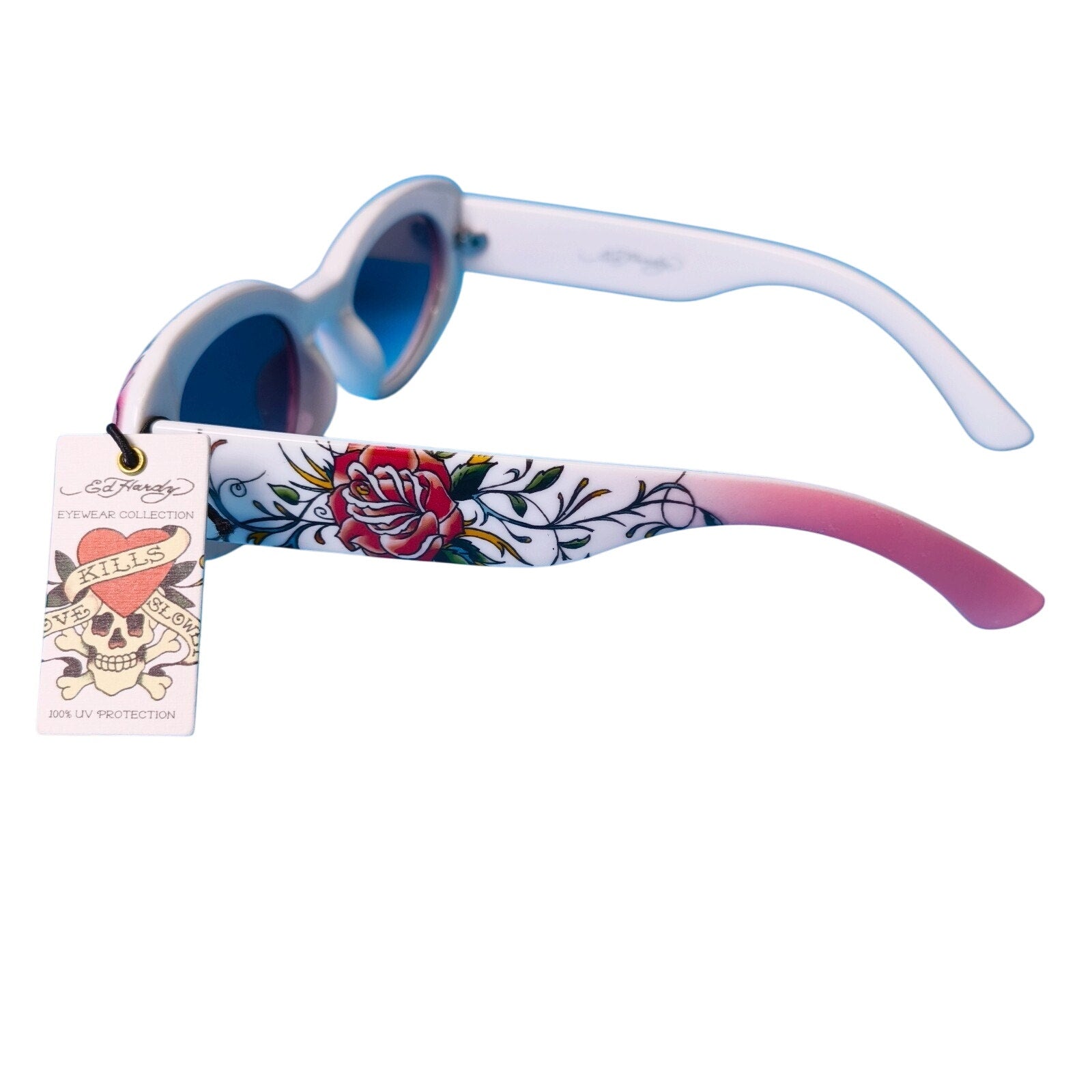 Ed Hardy Love Kills Slowly Collection Sunglasses UV Protective Pink Exhibition