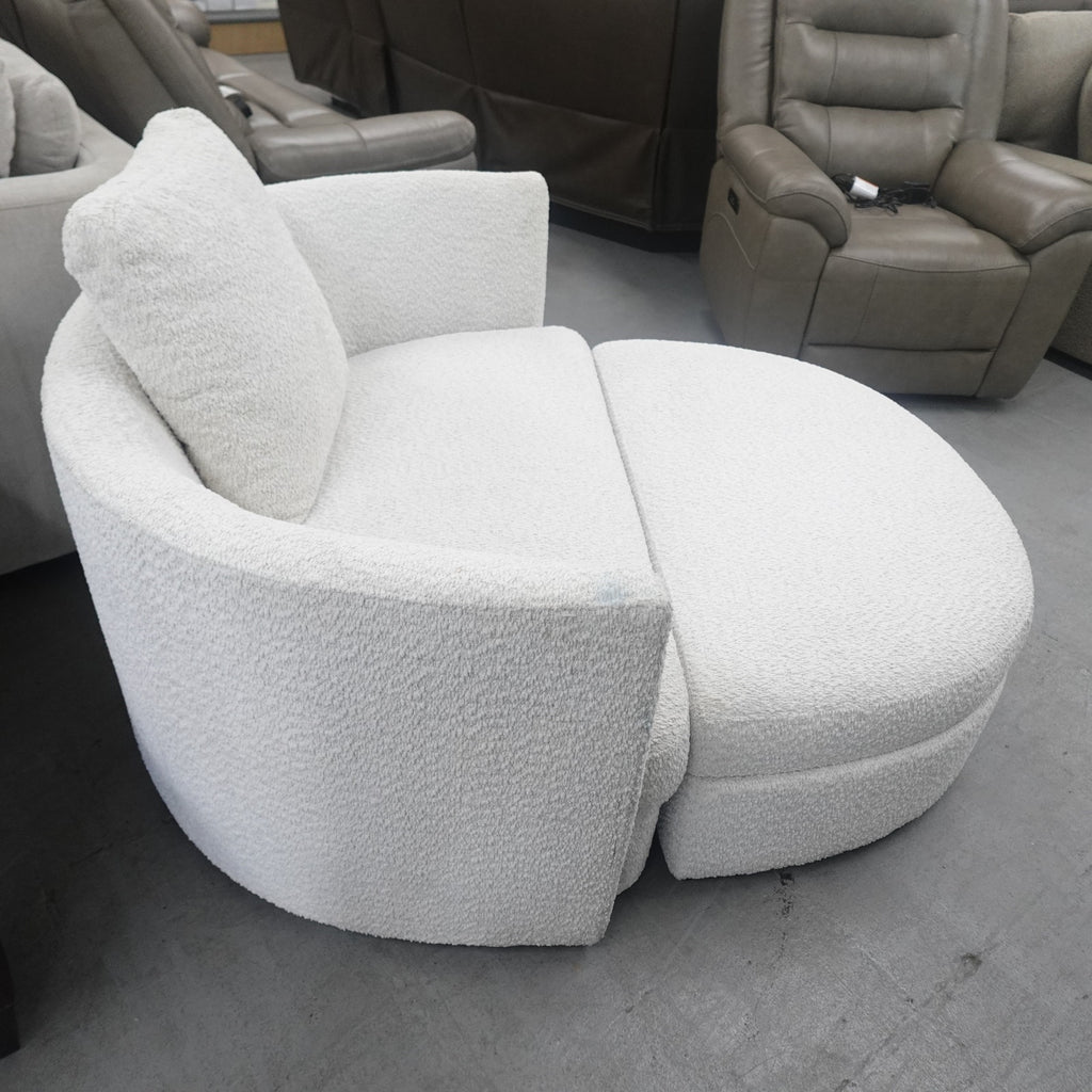 Holley Oversized Fabric Accent Chair with Storage Ottoman