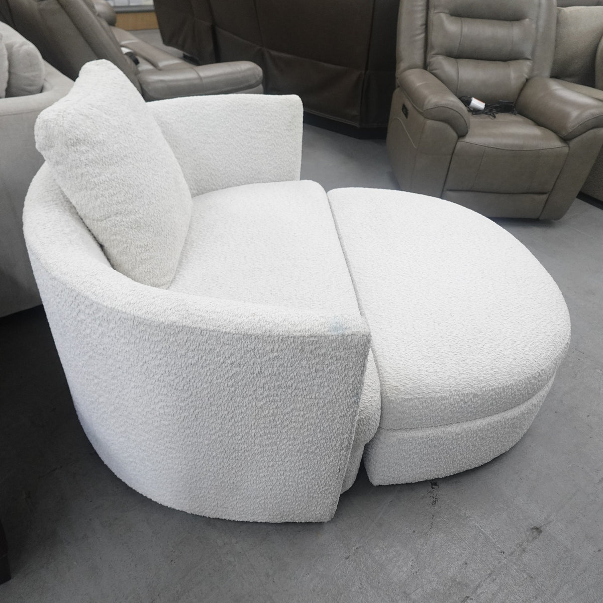 Holley Oversized Fabric Accent Chair with Storage Ottoman