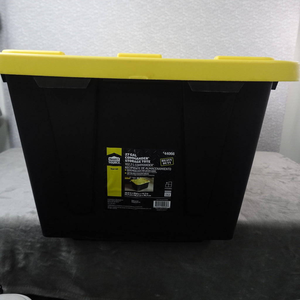 Greenmade Storage Bin with Yellow Lid, 27 Gallon