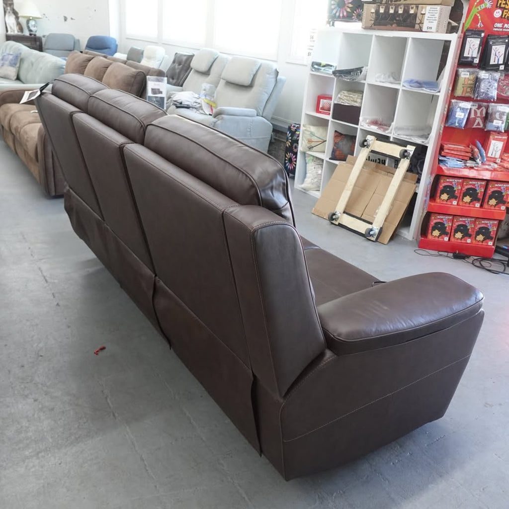 Flexsteel Griffin Italian Leather Power Reclining Sofa with Power Headrests