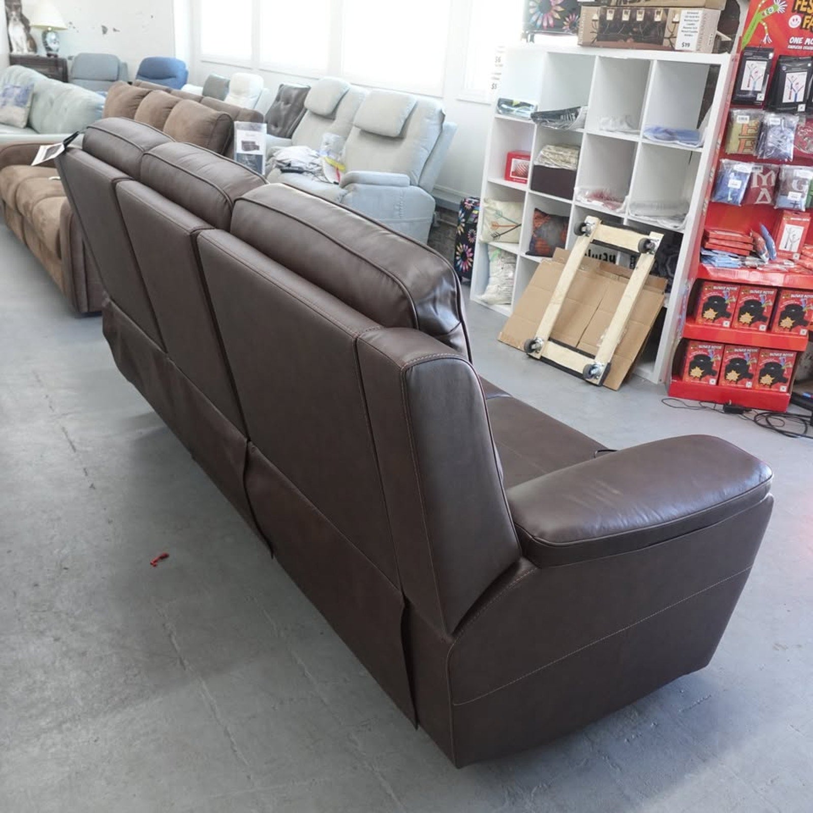 Flexsteel Griffin Italian Leather Power Reclining Sofa with Power Headrests