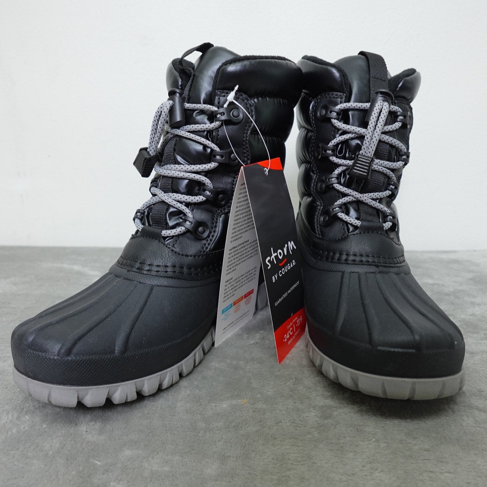 Storm by Cougar Size 6 Wide Cardiff WN-Q Black Waterproof Insulated Winter Boots