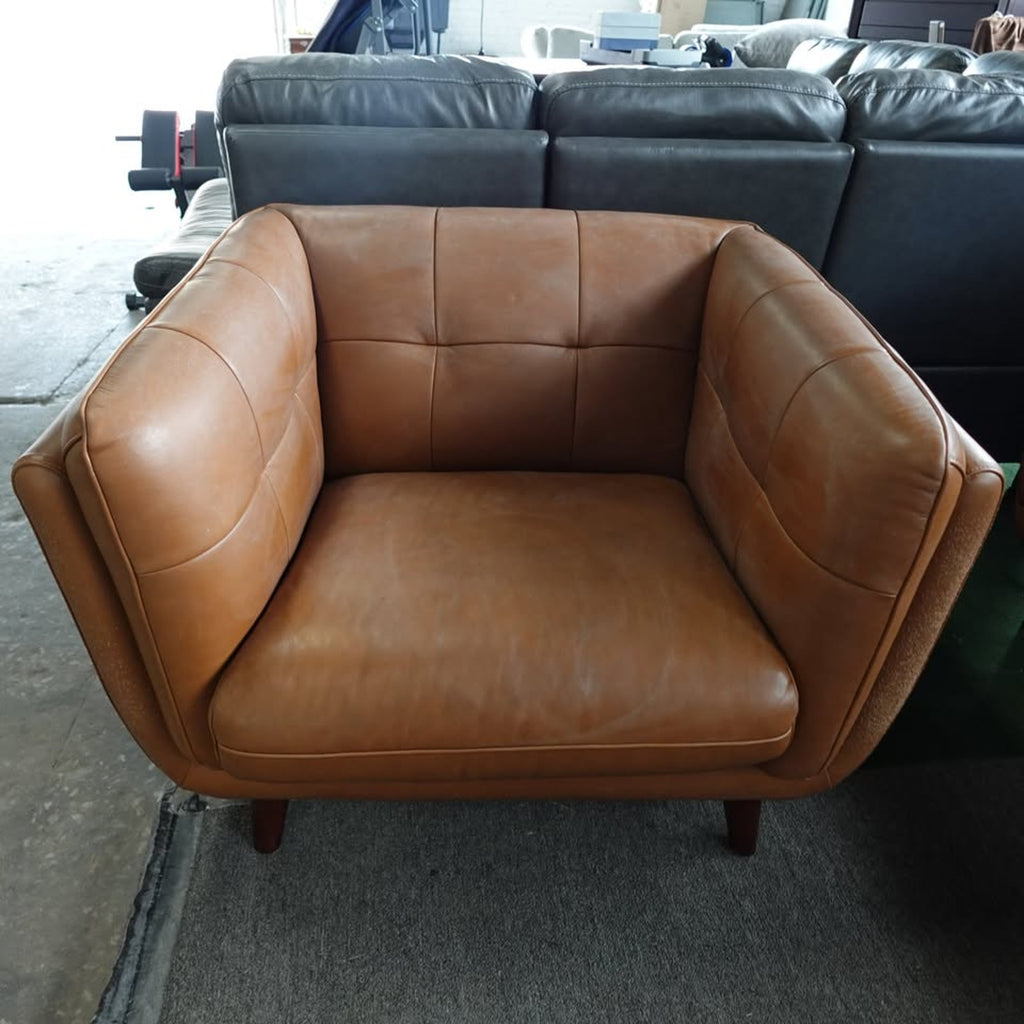 Used Prospera Home Barcelona Top-grain Leather Sofa and Two Chairs