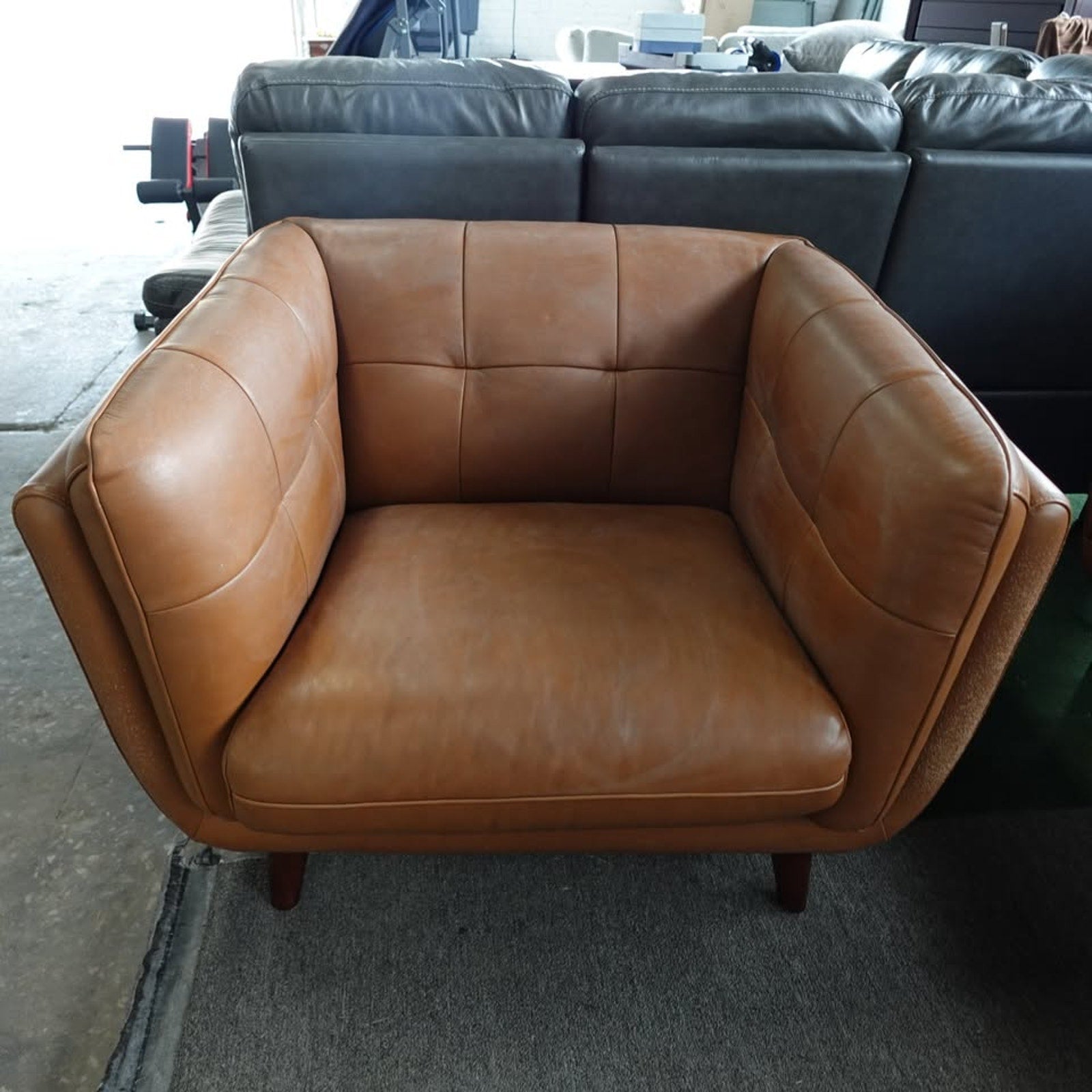 Used Prospera Home Barcelona Top-grain Leather Sofa and Two Chairs