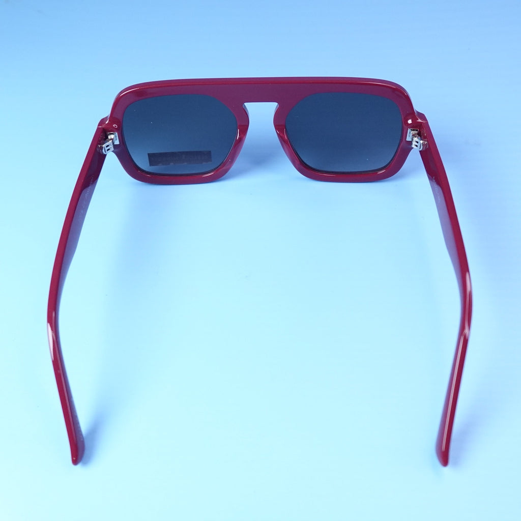 Rebecca Minkoff Rhiannon Cranberry Red Square Sunglasses 100% UV Protection