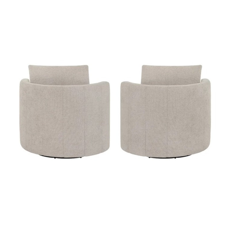 NEW Thomasville Davos Swivel Accent Chair Gray Upholstered Barrel Chair
