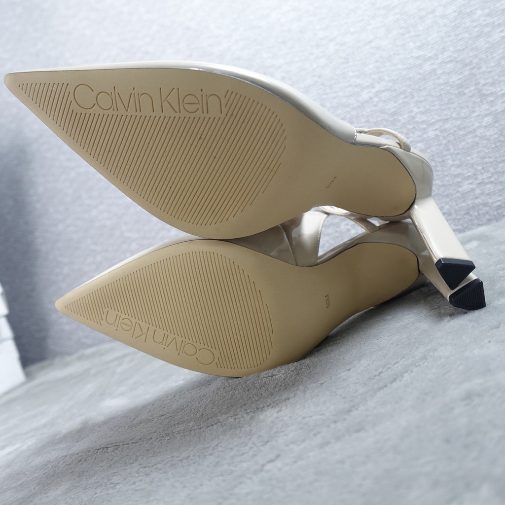 Calvin Klein Amaria Women's Pointed Toe Slingback Pumps Ivory Size 9.5M New