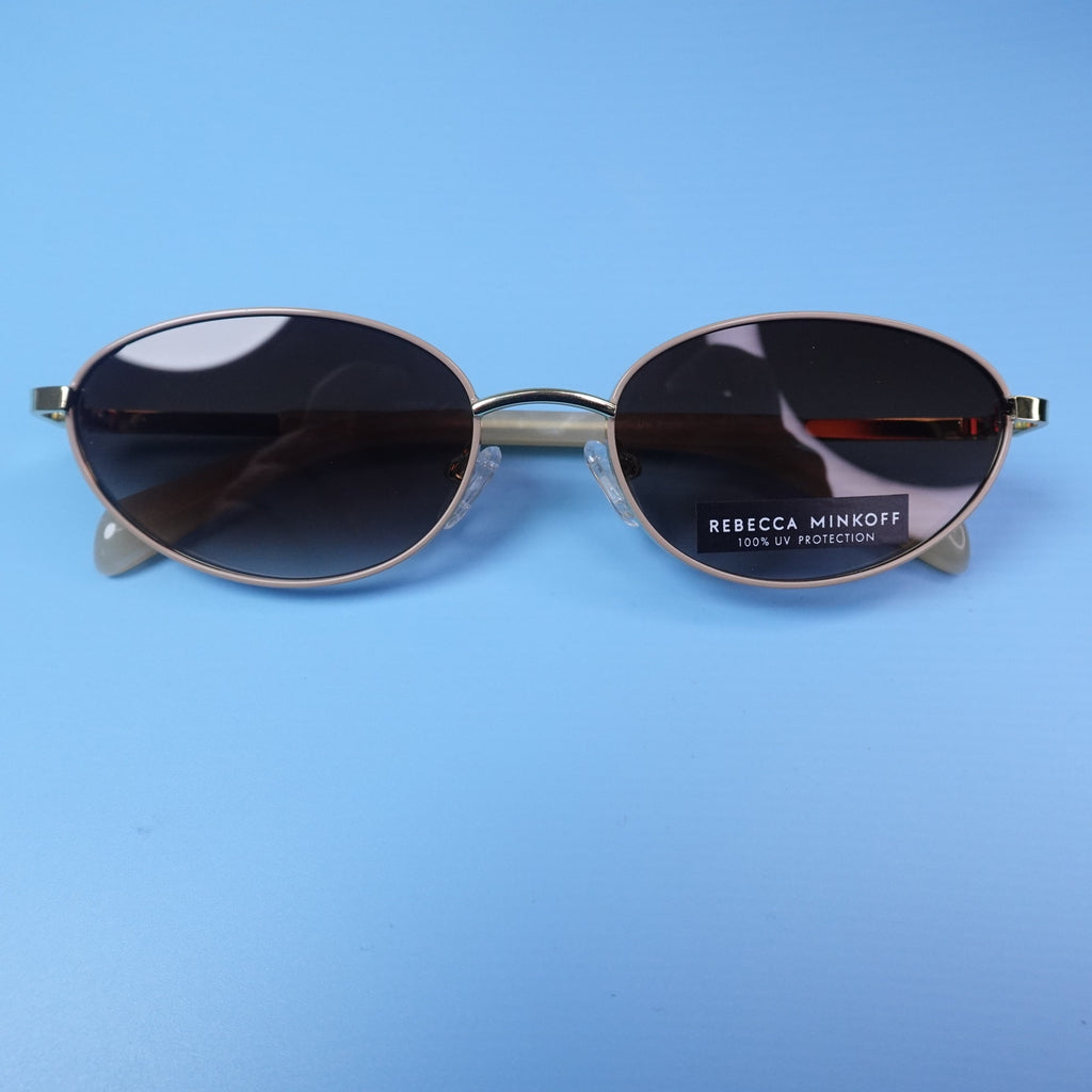 Rebecca Minkoff Sunglasses Evangelyne Gold Frame & Pearl Arms 100% UV Protection