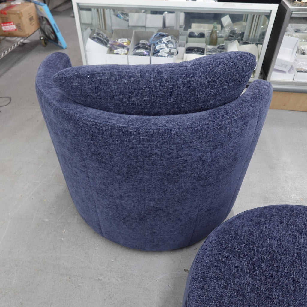 Thomasville Davos Swivel Chair- Dark Blue