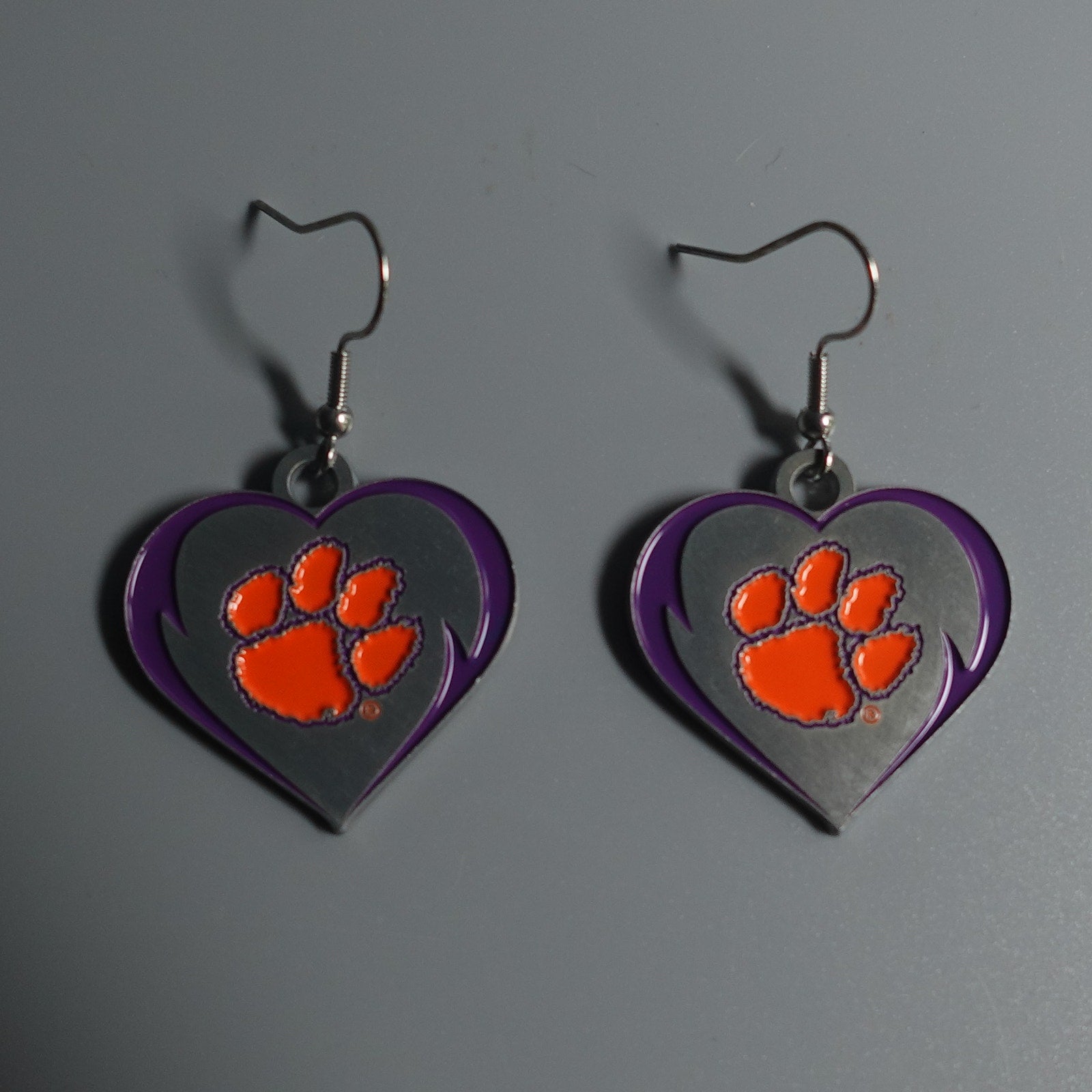 Officially Licensed Earrings- NCAA Clemson Team Heart