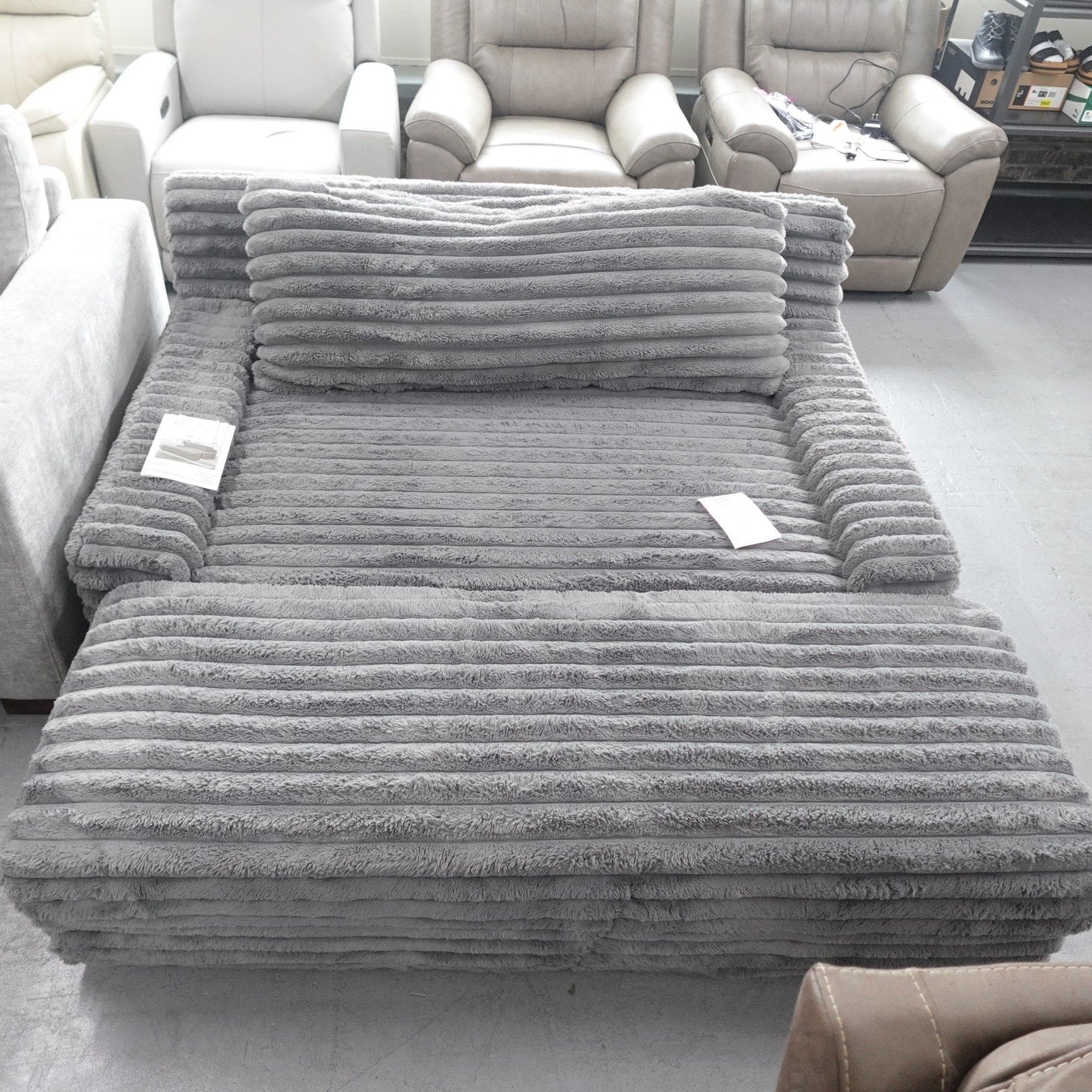 Thomasville Wills Fabric Oversize Chair and Storage Ottoman - Dark Gray