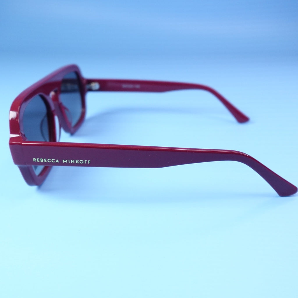 Rebecca Minkoff Rhiannon Cranberry Red Square Sunglasses 100% UV Protection