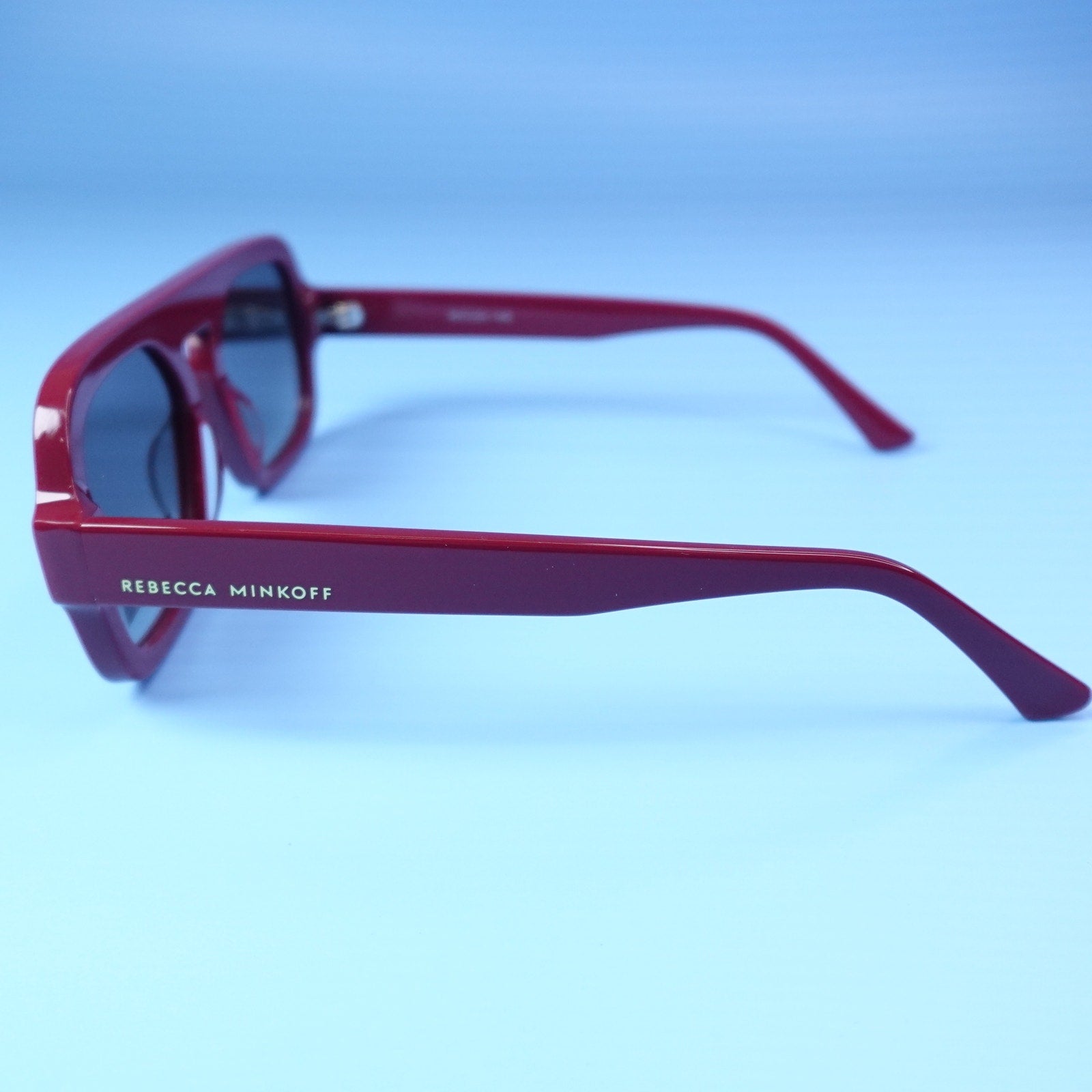 Rebecca Minkoff Rhiannon Cranberry Red Square Sunglasses 100% UV Protection