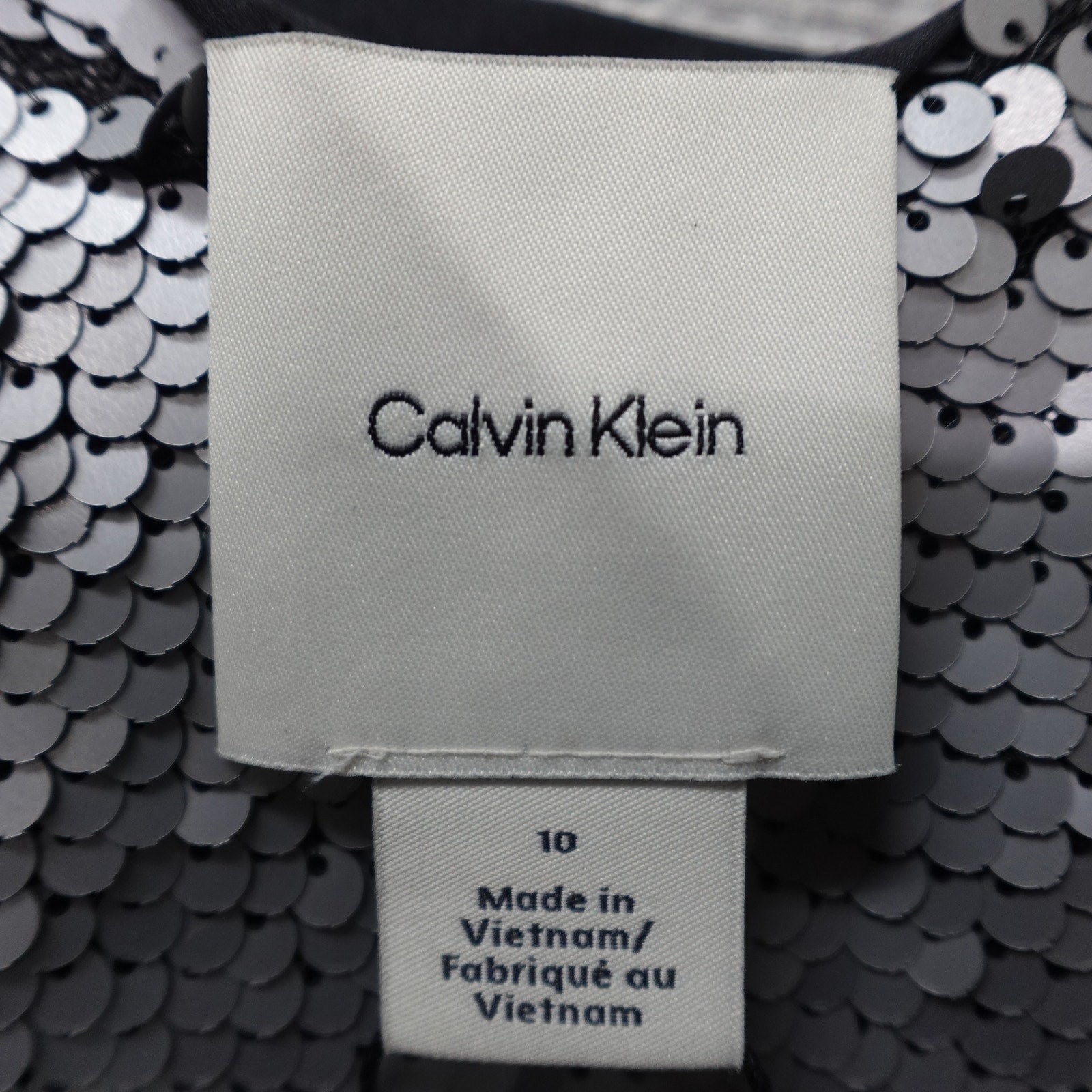 Calvin Klein Women's Sequin Tank Top Dark Gray - Size 10