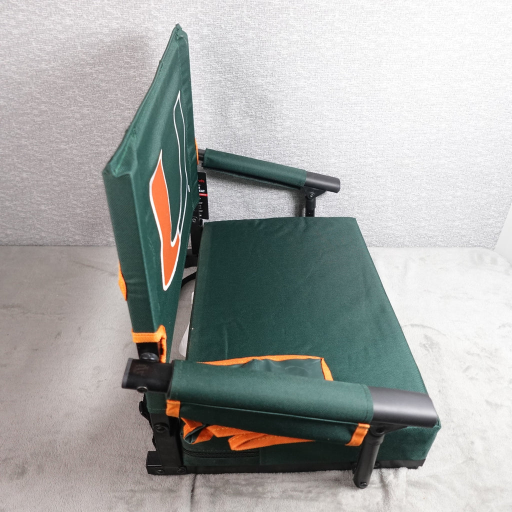 Logo Brands University of Miami Hurricanes Stadium Seat Chair Cushion Green