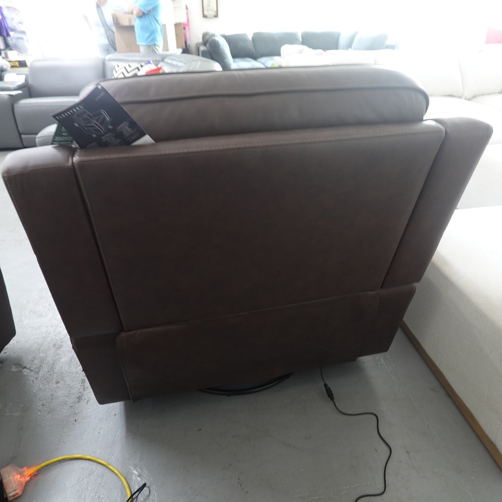 Flexsteel Griffin Italian Leather Power Recliner with Power Headrest and Lumbar