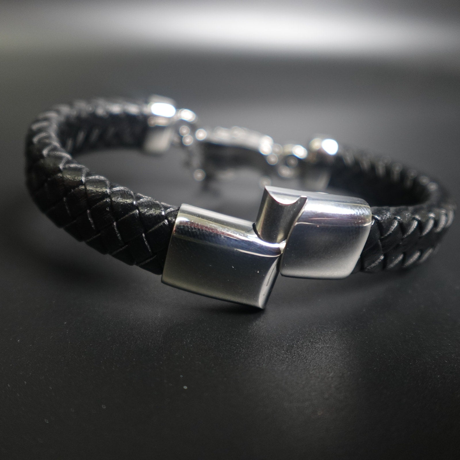 Stainless Steel Leather Bracelet W/ Bike SBR-787