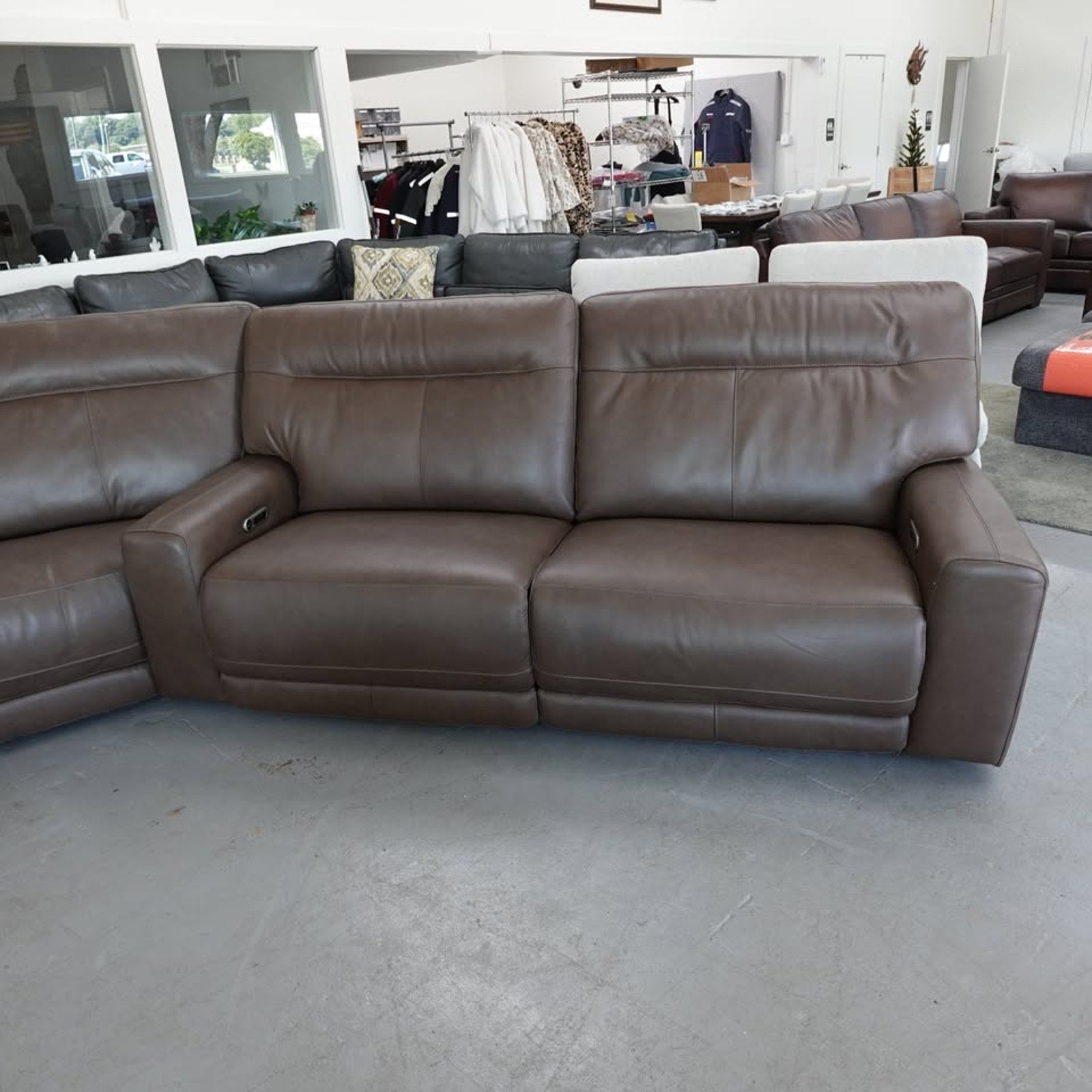 Atlas 3-piece Leather Power Reclining Sectional with Power Headrests