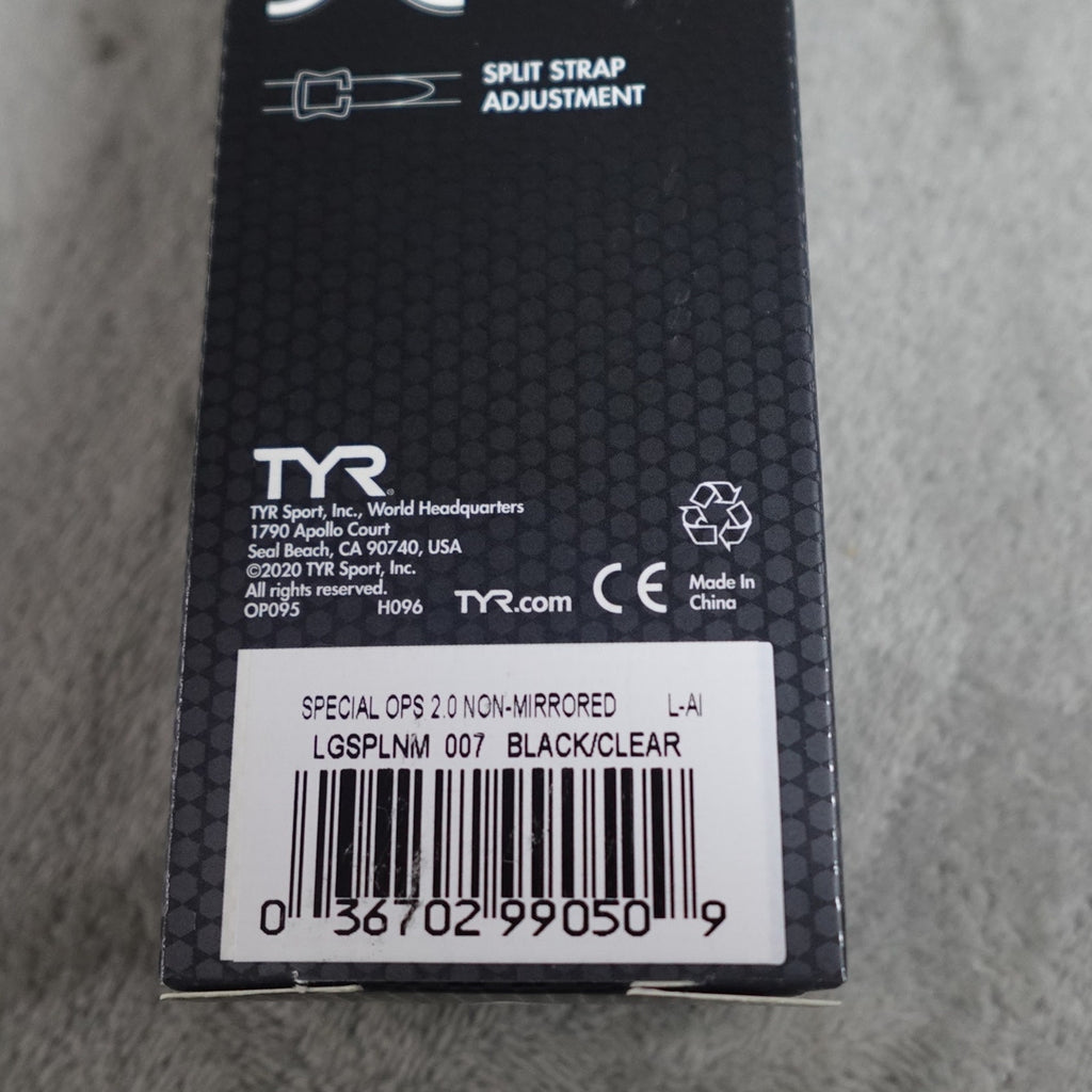 TYR Special Ops 2.0 Adult Swim Goggles Black/Clear Anti-Fog New