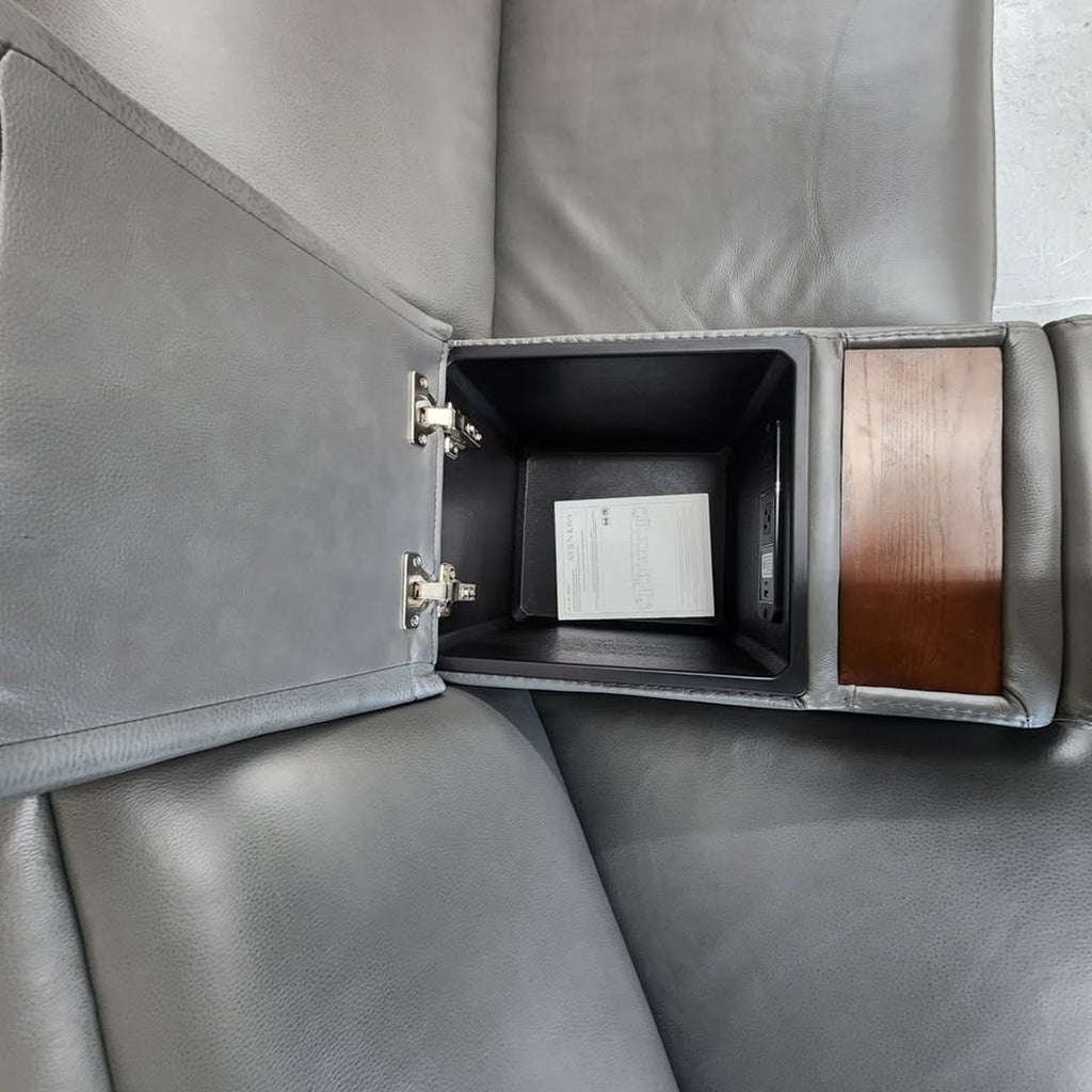 Karson Leather Power Reclining Sectional with Power Headrests