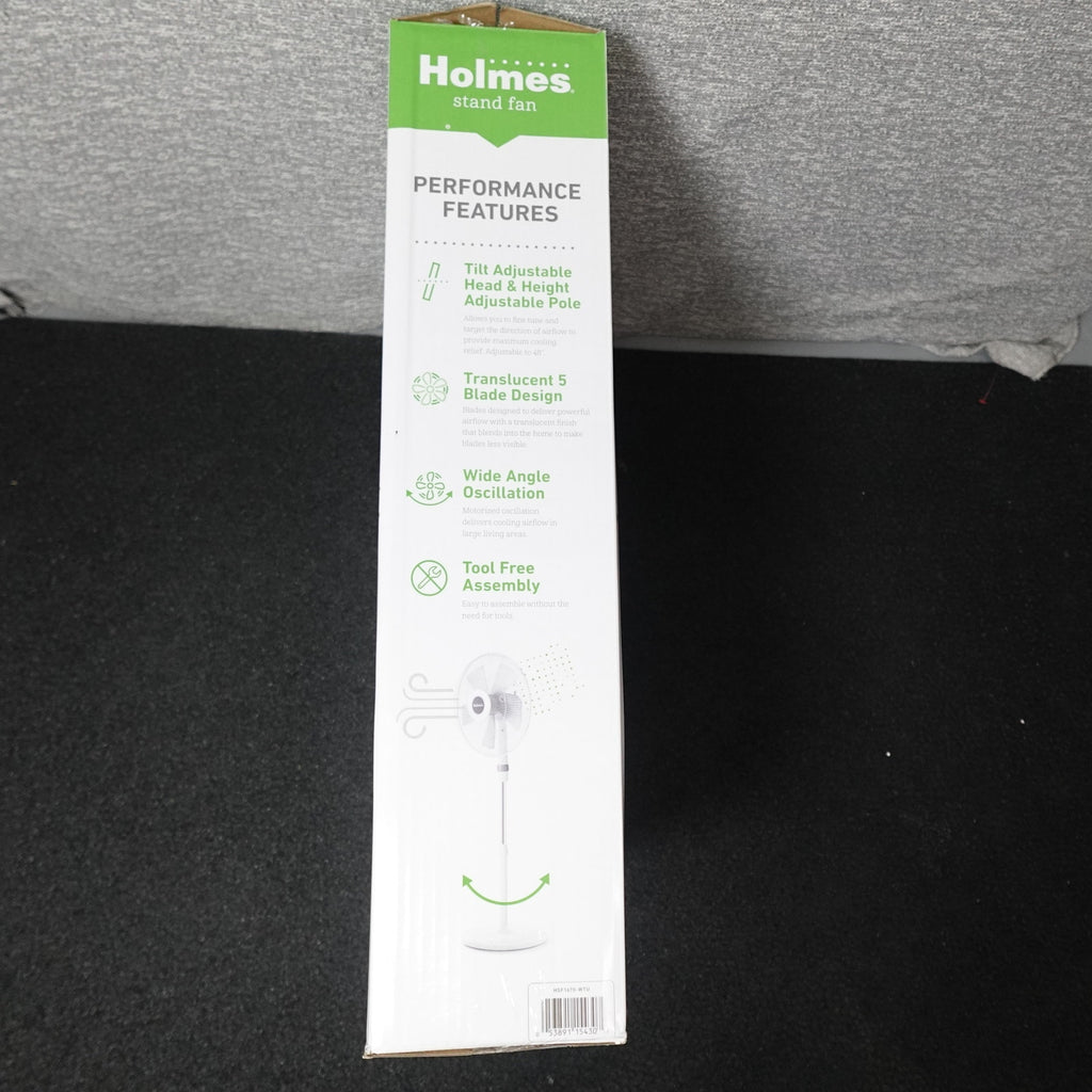 Lot of 2 Holmes 16" Stand Fan with Weighted Pedestal Base, White New in Box