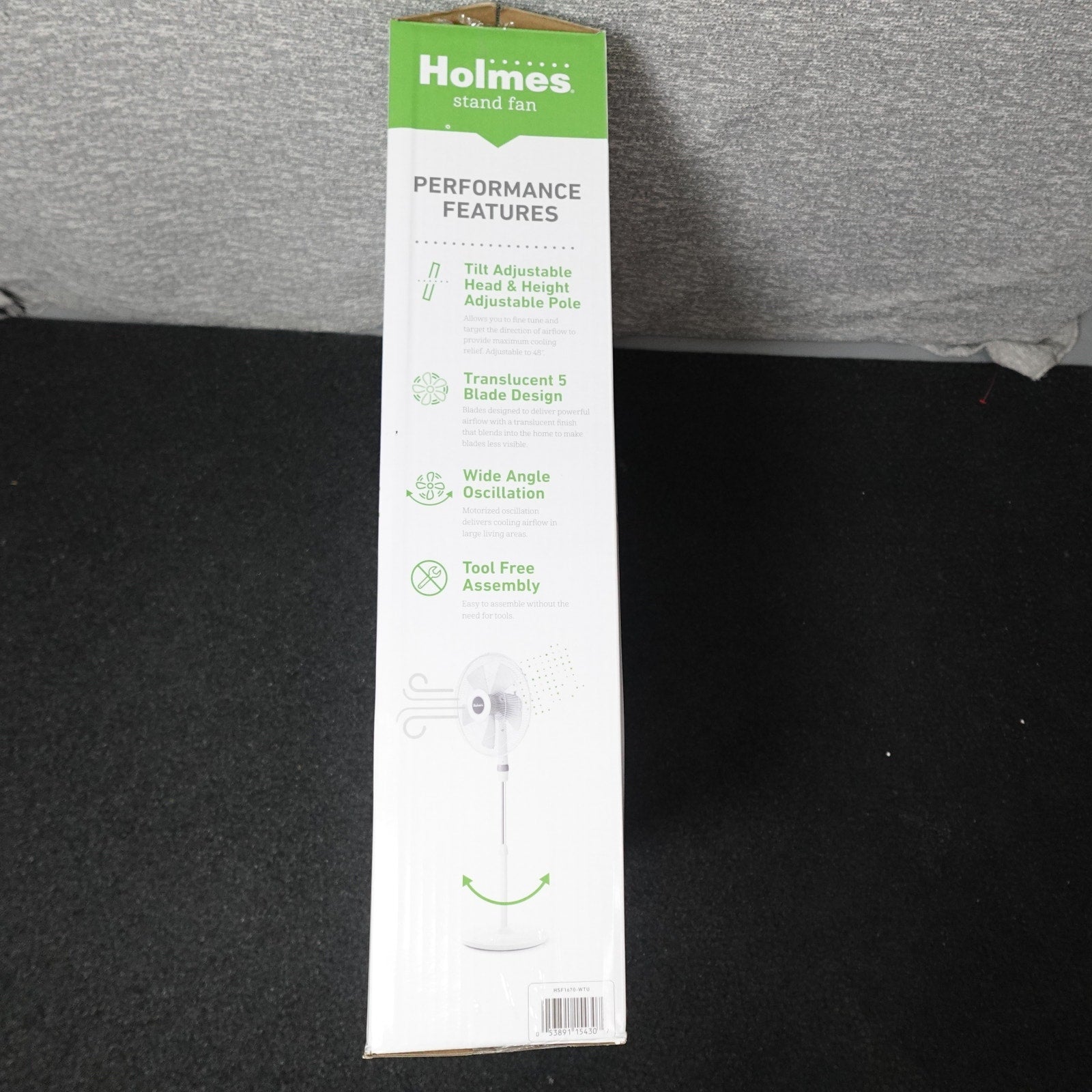 Lot of 2 Holmes 16" Stand Fan with Weighted Pedestal Base, White New in Box
