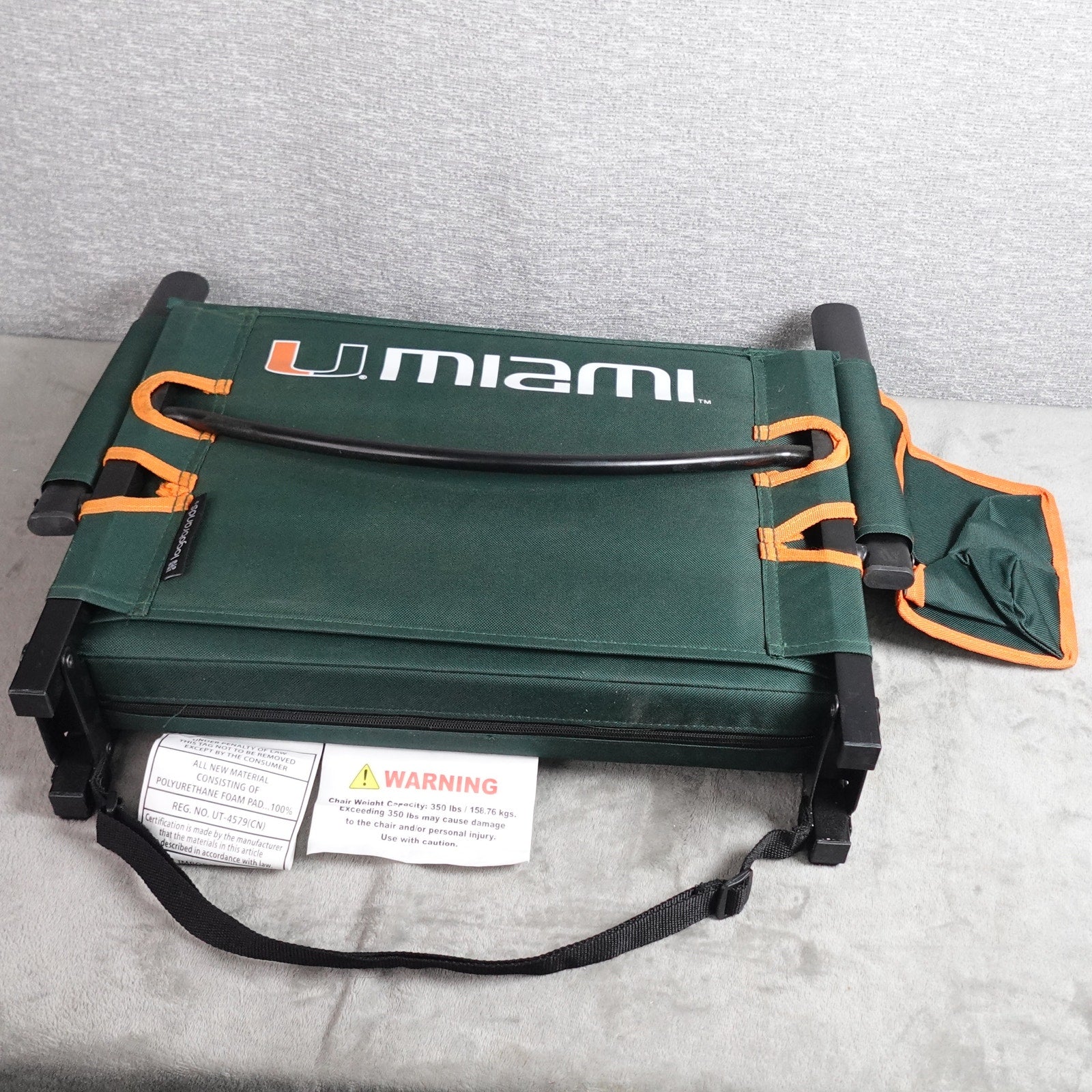 Logo Brands University of Miami Hurricanes Stadium Seat Chair Cushion Green