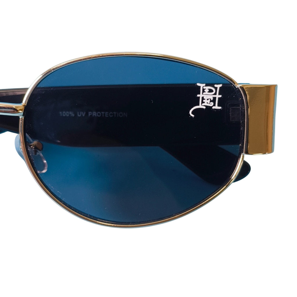 Ed Hardy Sunglasses UV 100% Protective Black Gold Frame w Dragon Ed-Annunciation