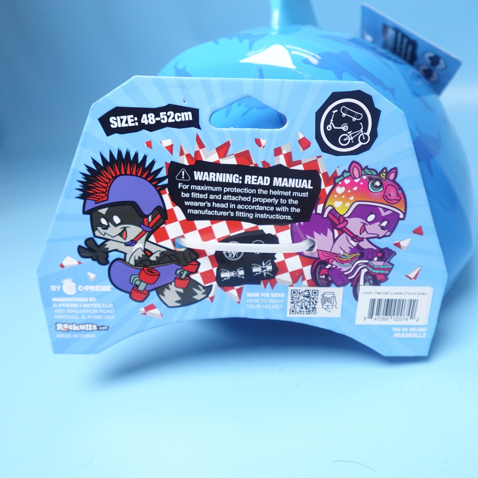 Raskullz Lil Shark Attax Infant Helmet (48cm-52cm) 1-3 year adjustable fit
