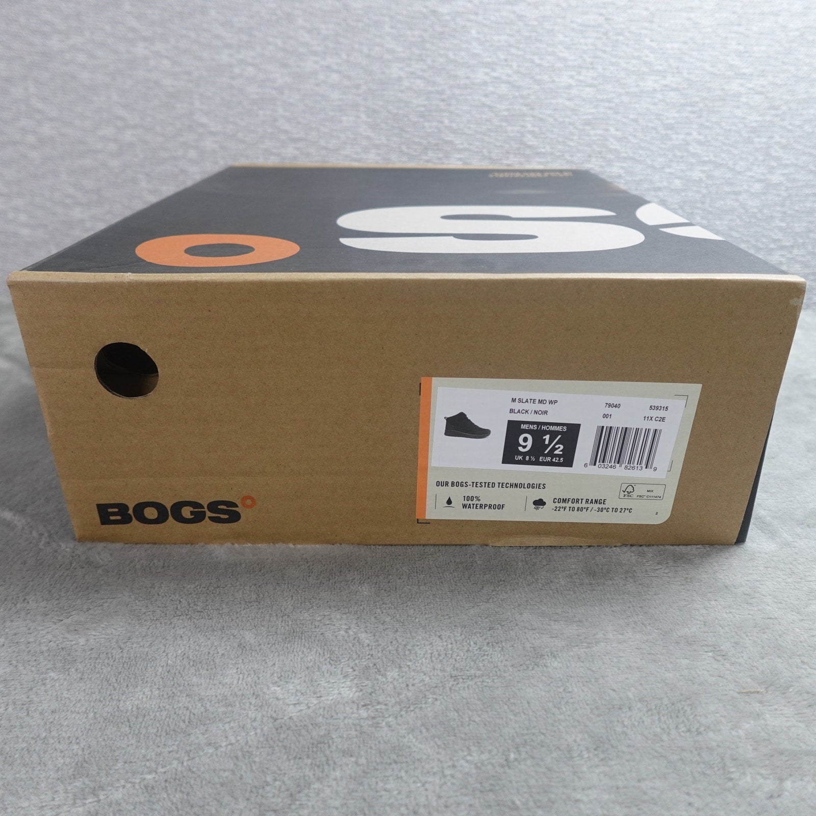 BOGS Slate Mid CT Work Shoes Men's 9.5M Black Waterproof Composite Toe 79040