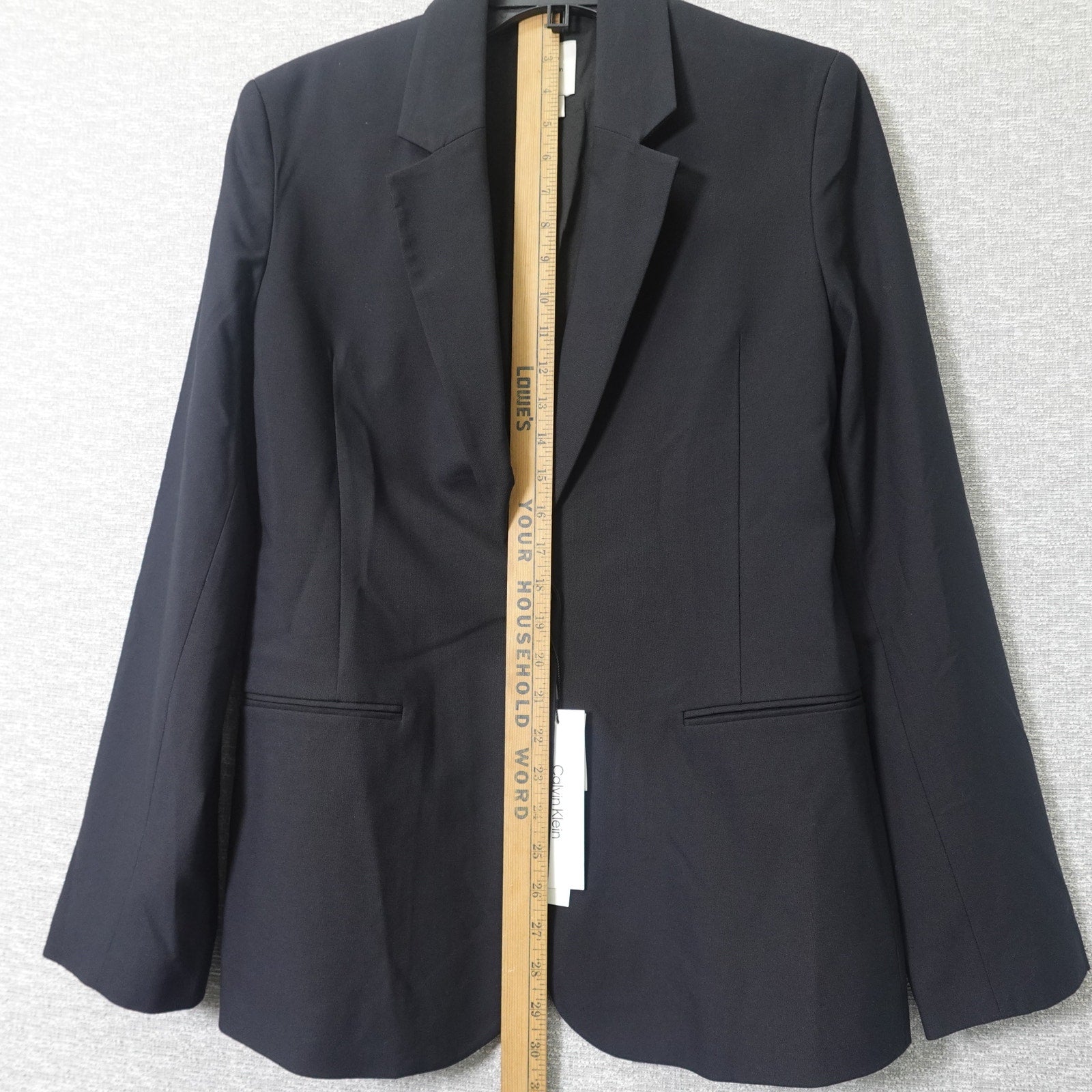 Calvin Klein Refined Stretch Cinched Blazer Women's Black Beauty - Size 6