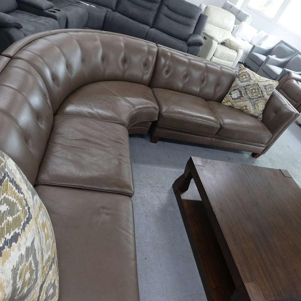 Bellevue Top Grain Leather 3 piece Sectional