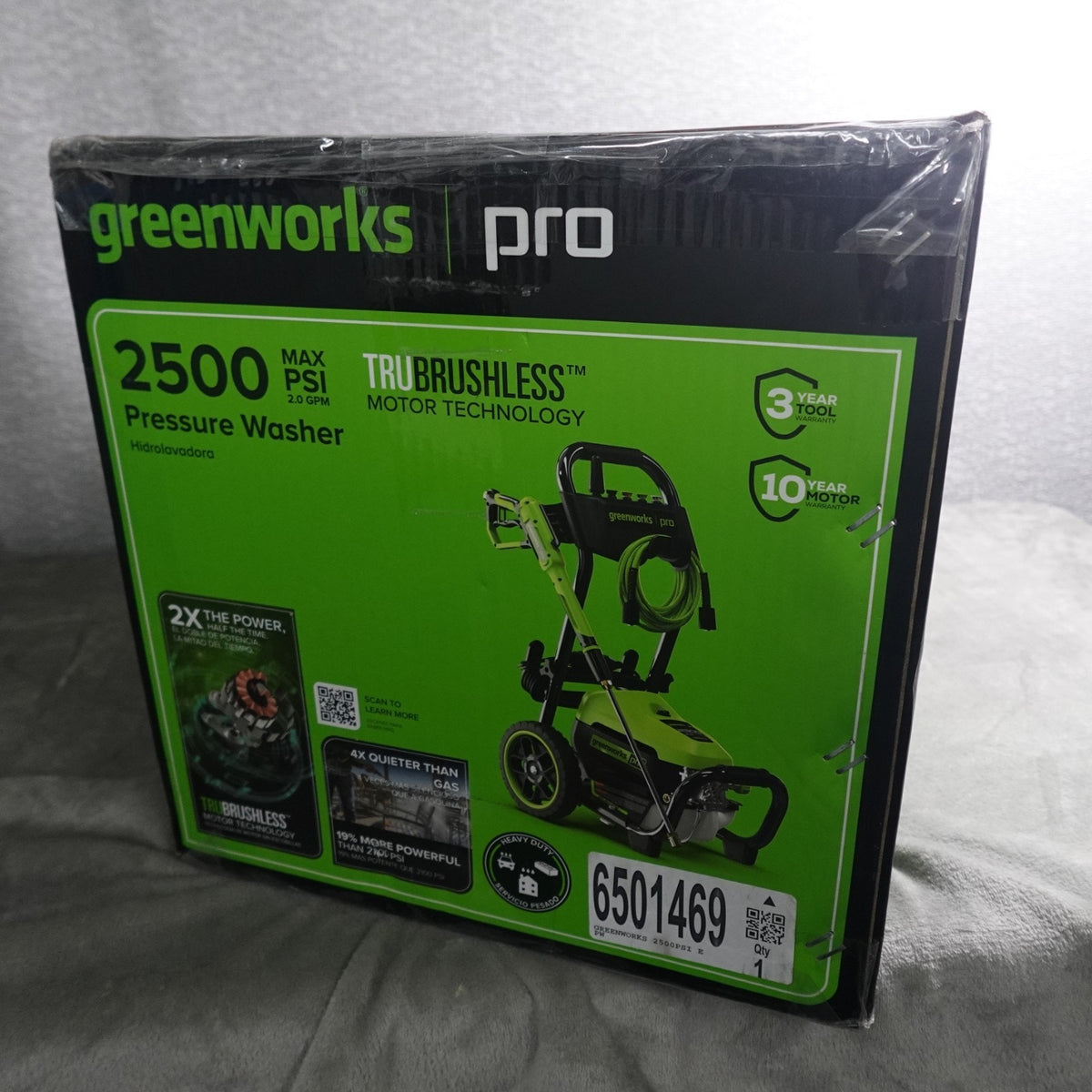 Greenworks 2500-PSI 2-GPM Cold Water Electric Pressure washer with 5 Spray Tips