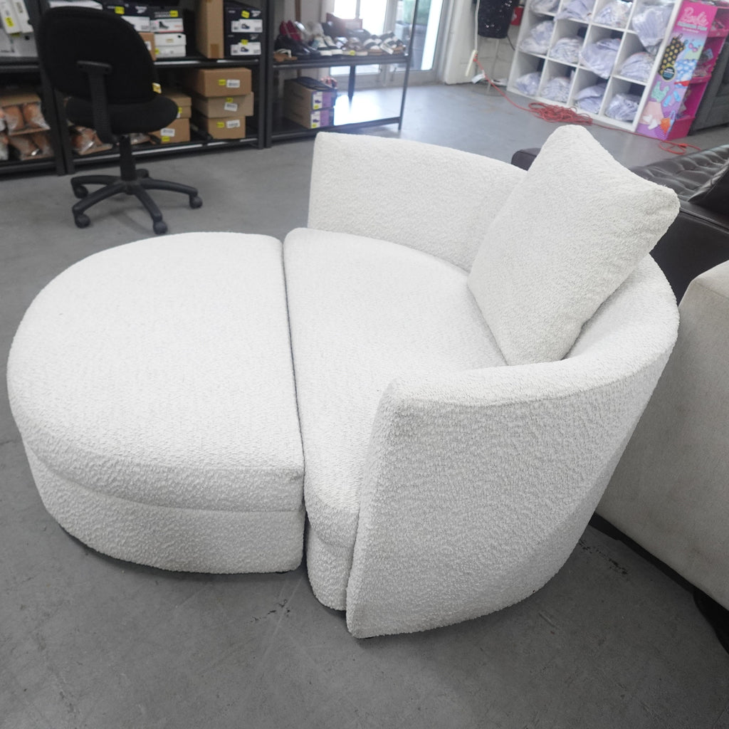 Holley Oversized Fabric Accent Chair with Storage Ottoman