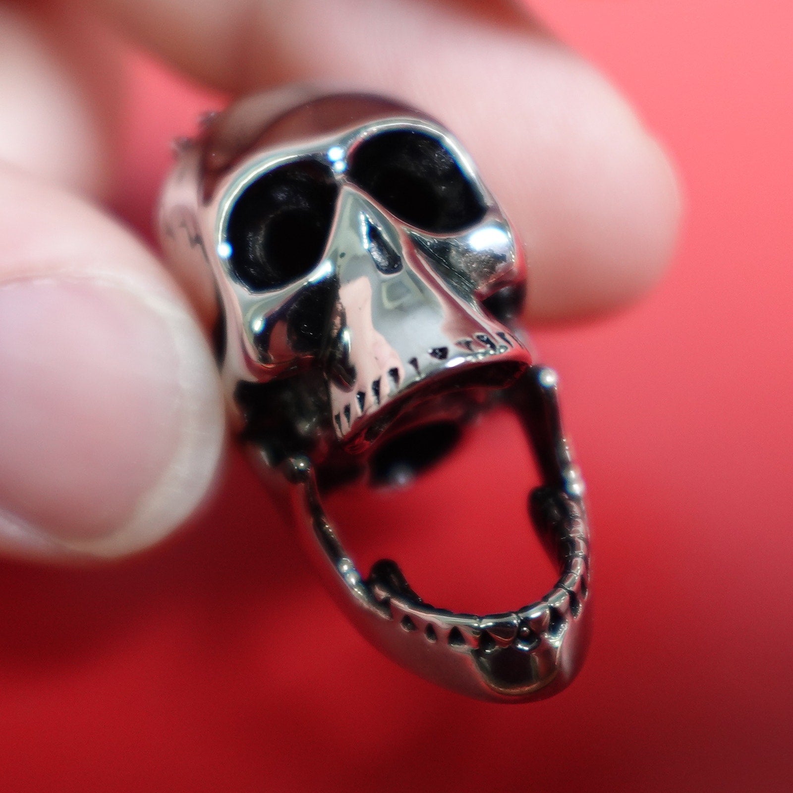 Stainless Steel Stapled Skull Pendant SP-630
