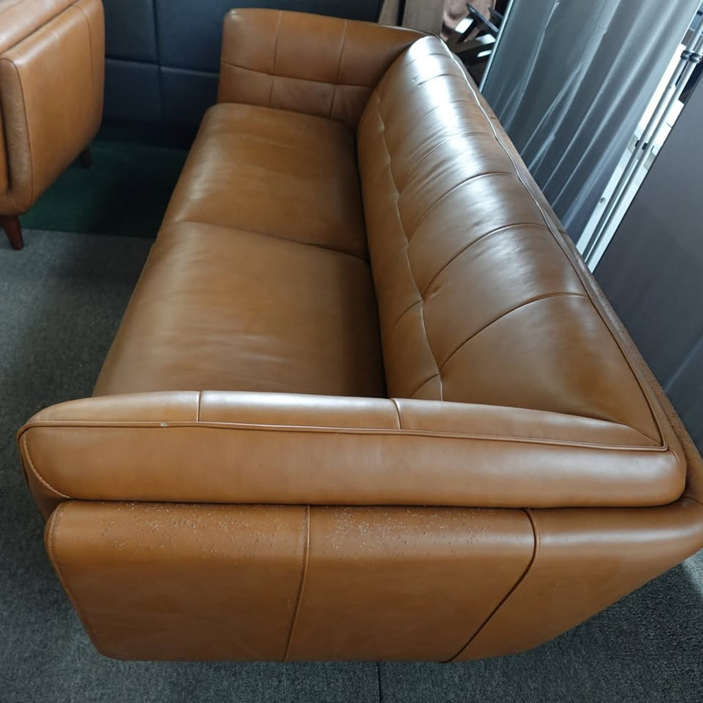 Used Prospera Home Barcelona Top-grain Leather Sofa and Two Chairs