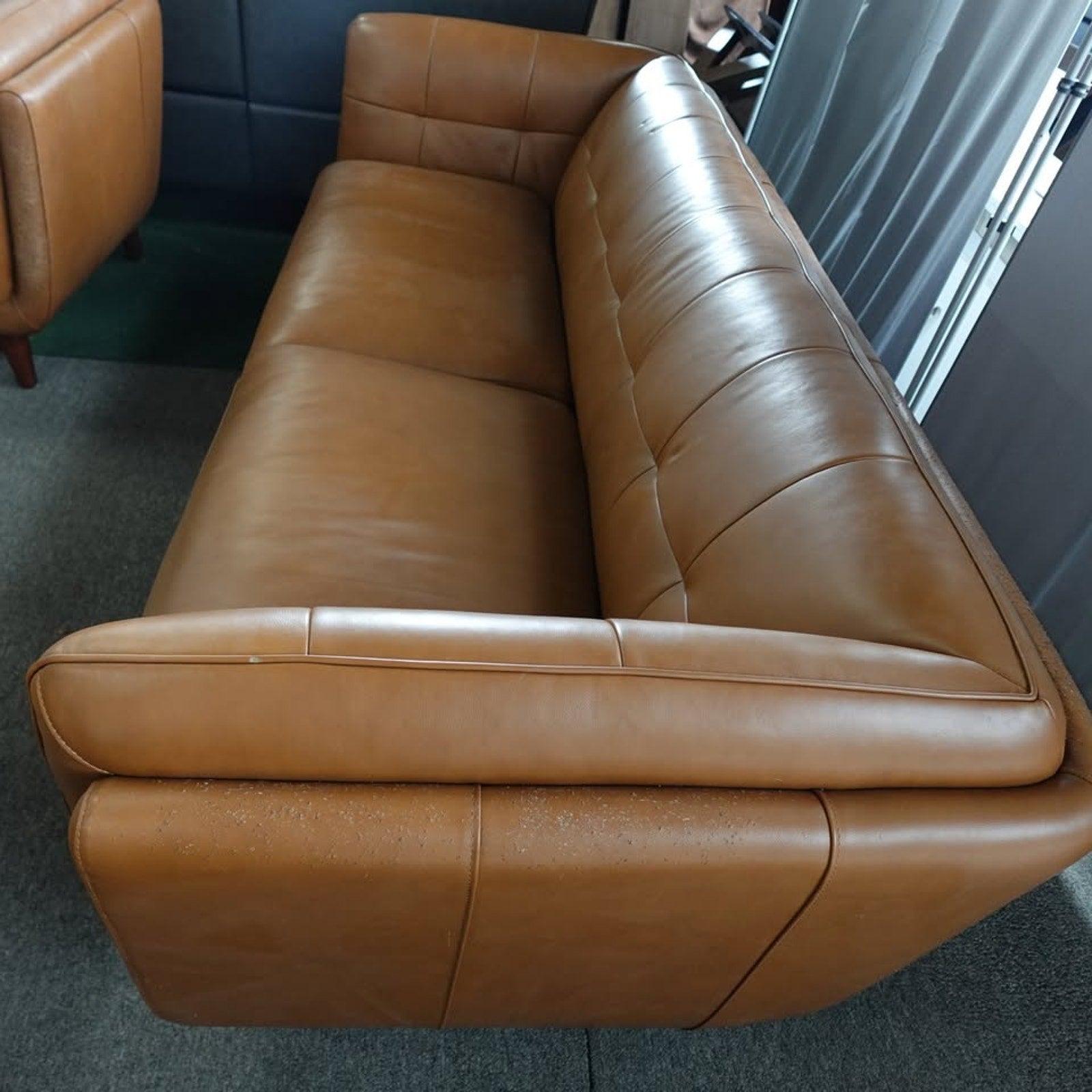 Used Prospera Home Barcelona Top-grain Leather Sofa and Two Chairs