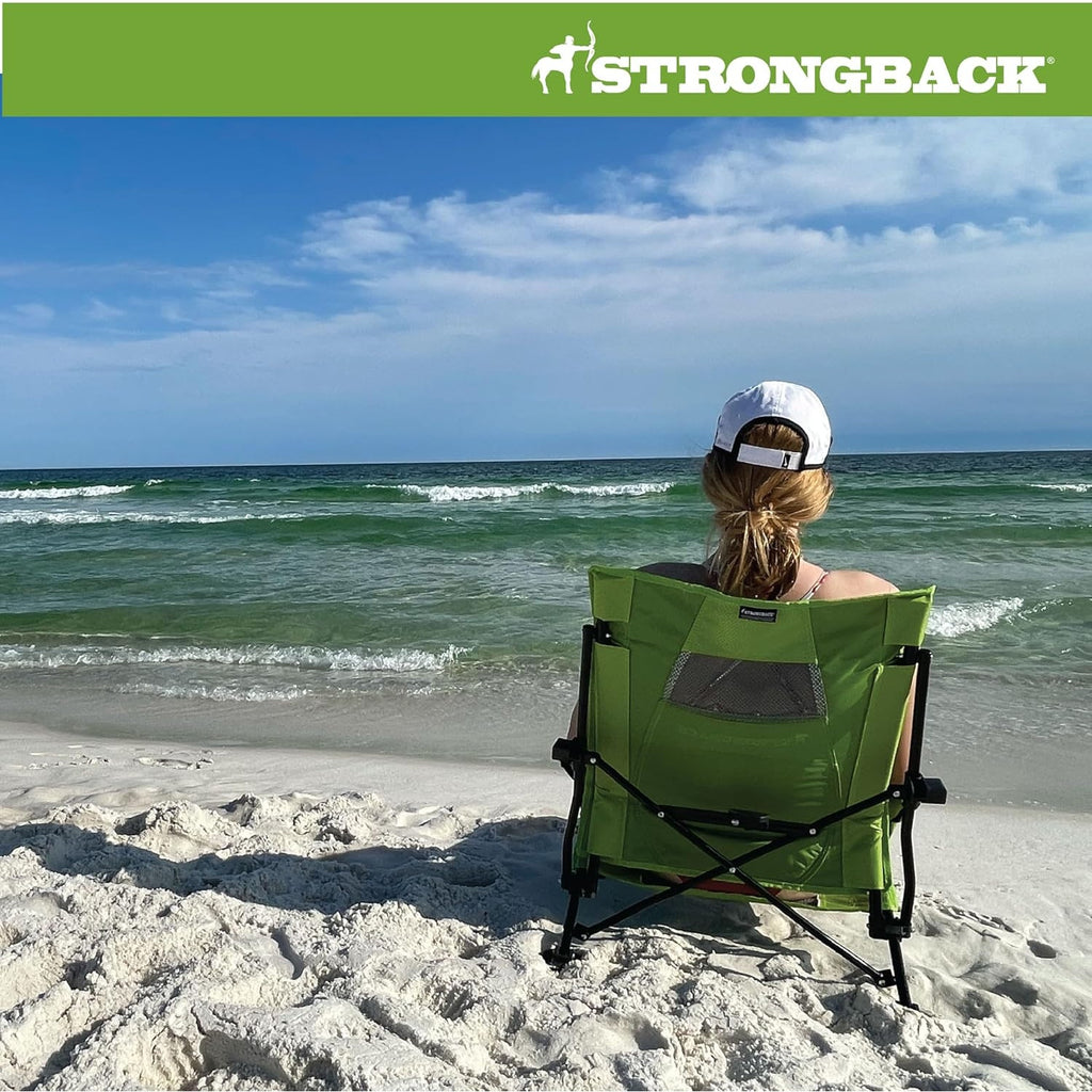 STRONGBACK Low G Beach Chair Ergonomic Lumbar Support Folding Portable 300lb