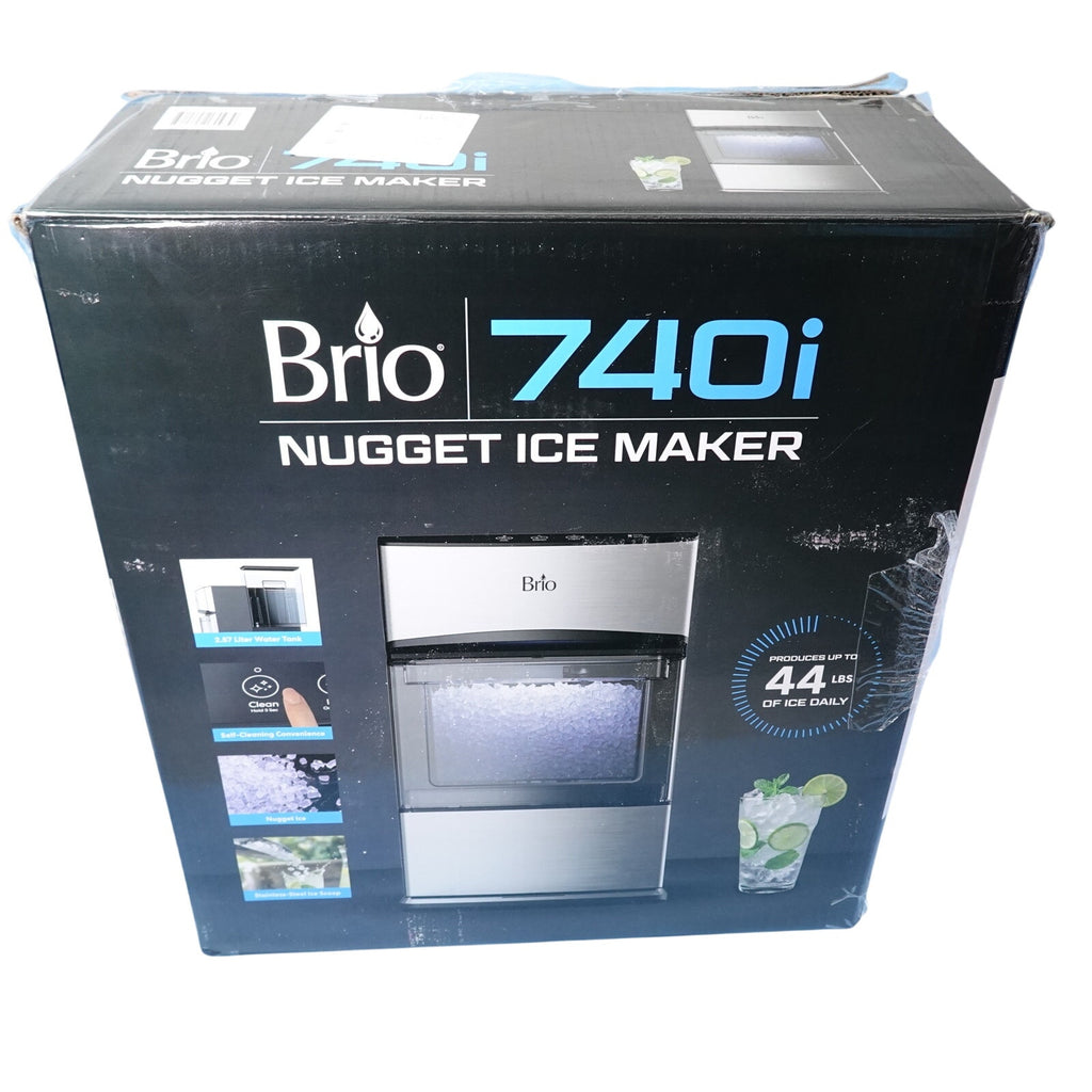 New Brio 740i Nugget Ice Maker 44lb Countertop Pebble Ice Machine Black