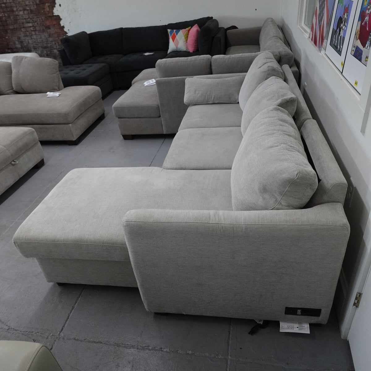 Coddle Luke Sleeper Sofa Reversible Chaise Storage USB Power Gray Fabric