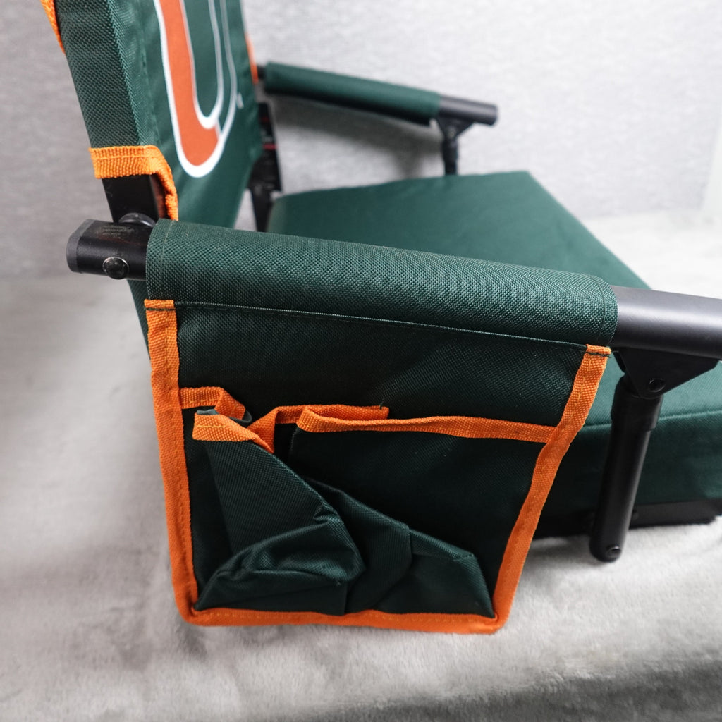 Logo Brands University of Miami Hurricanes Stadium Seat Chair Cushion Green