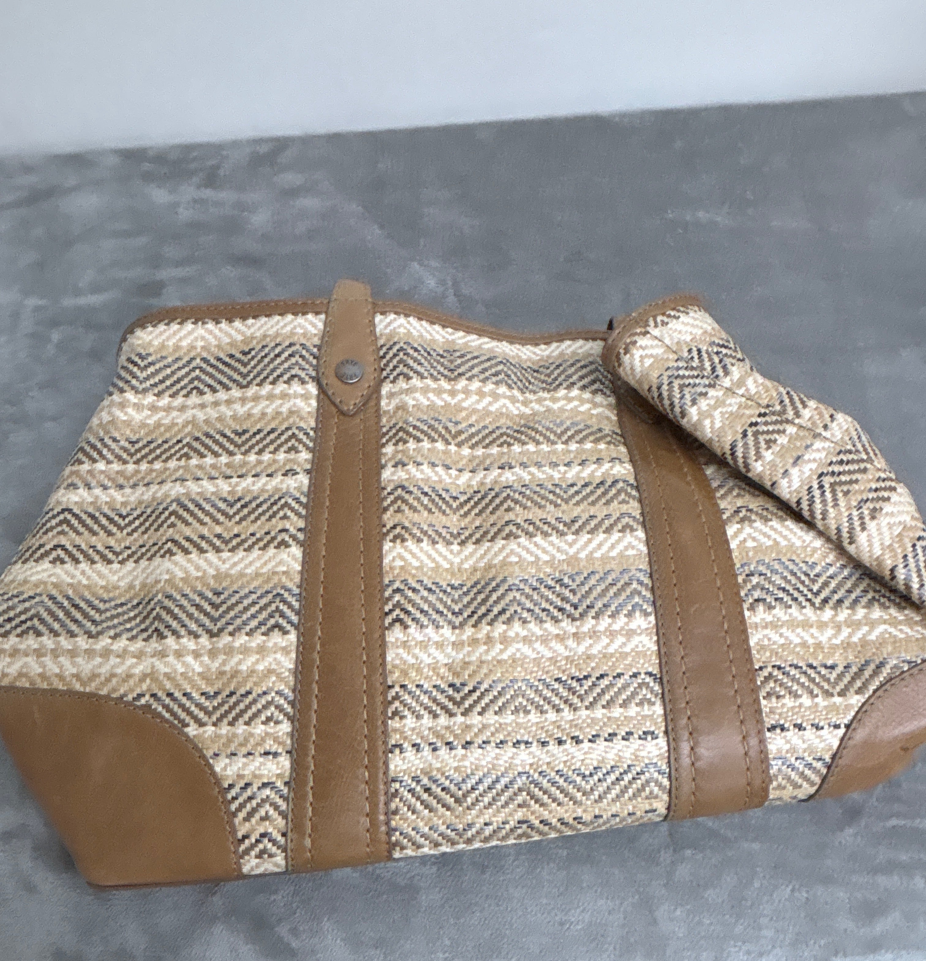 Frye Melissa Straw Shopper beige