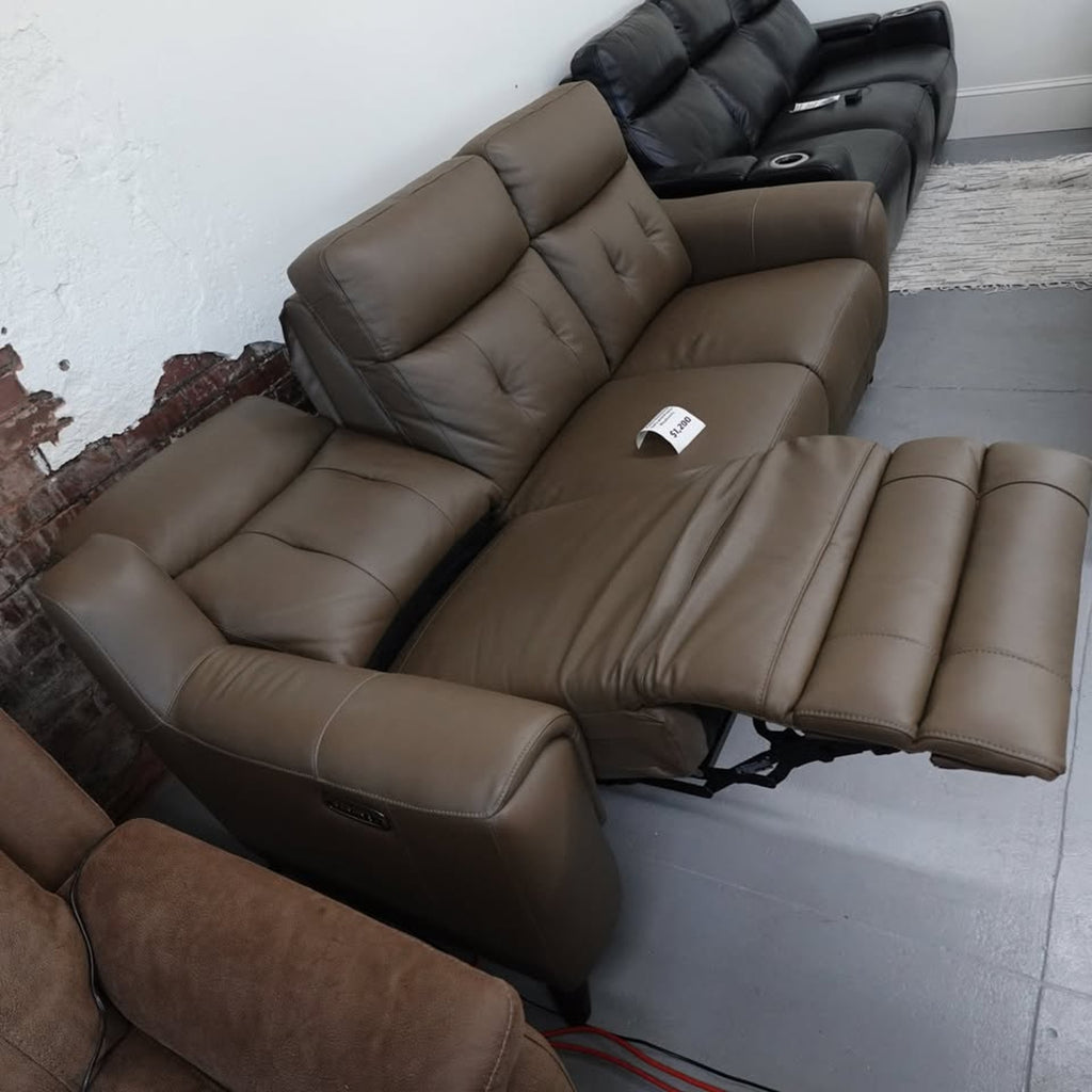 Malibu Leather Power Reclining Sofa with Power Headrests