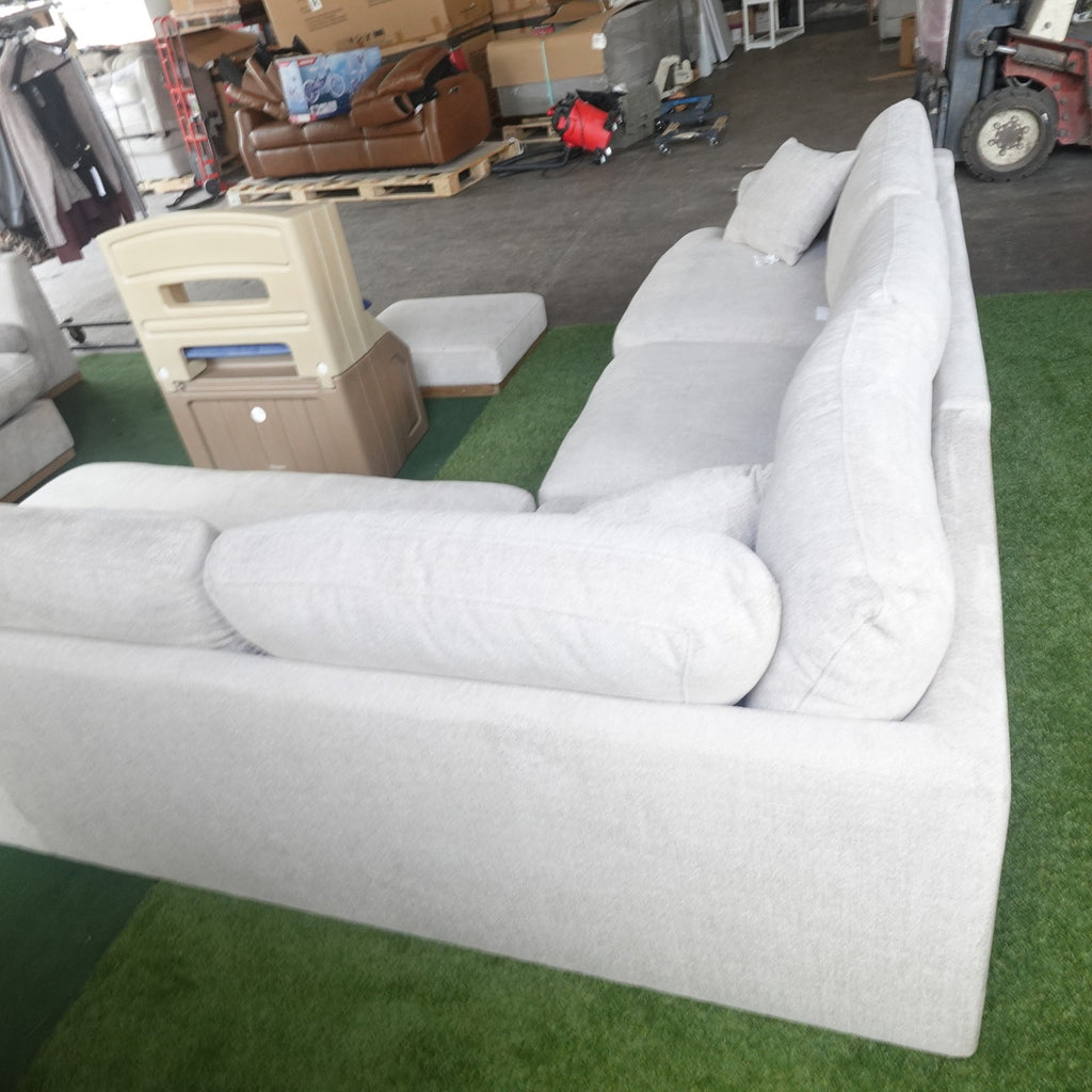 Aiden & Ivy Derry Sectional Sofa Beige Fabric L-Shaped Couch New