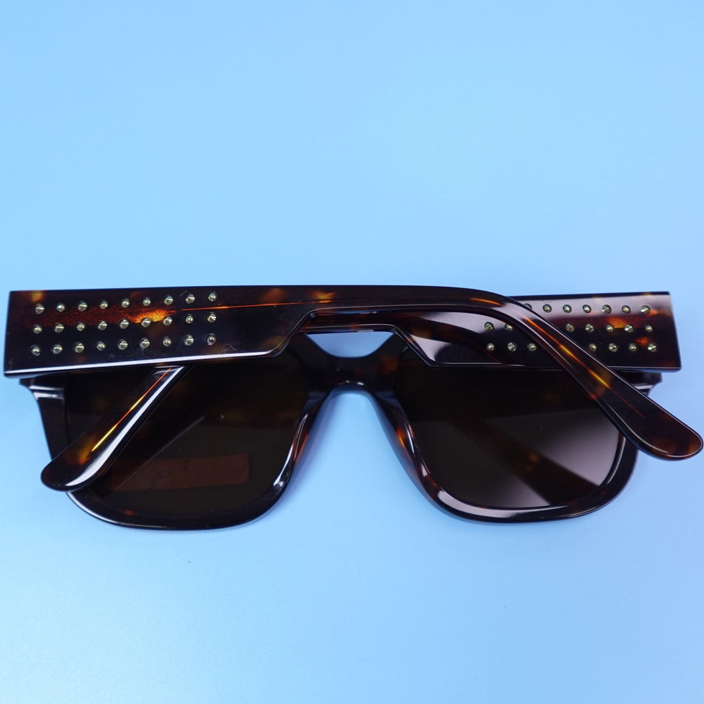 Rebecca Minkoff Sunglasses Mazey Black Studded Tortoiseshell 100% UV Protection