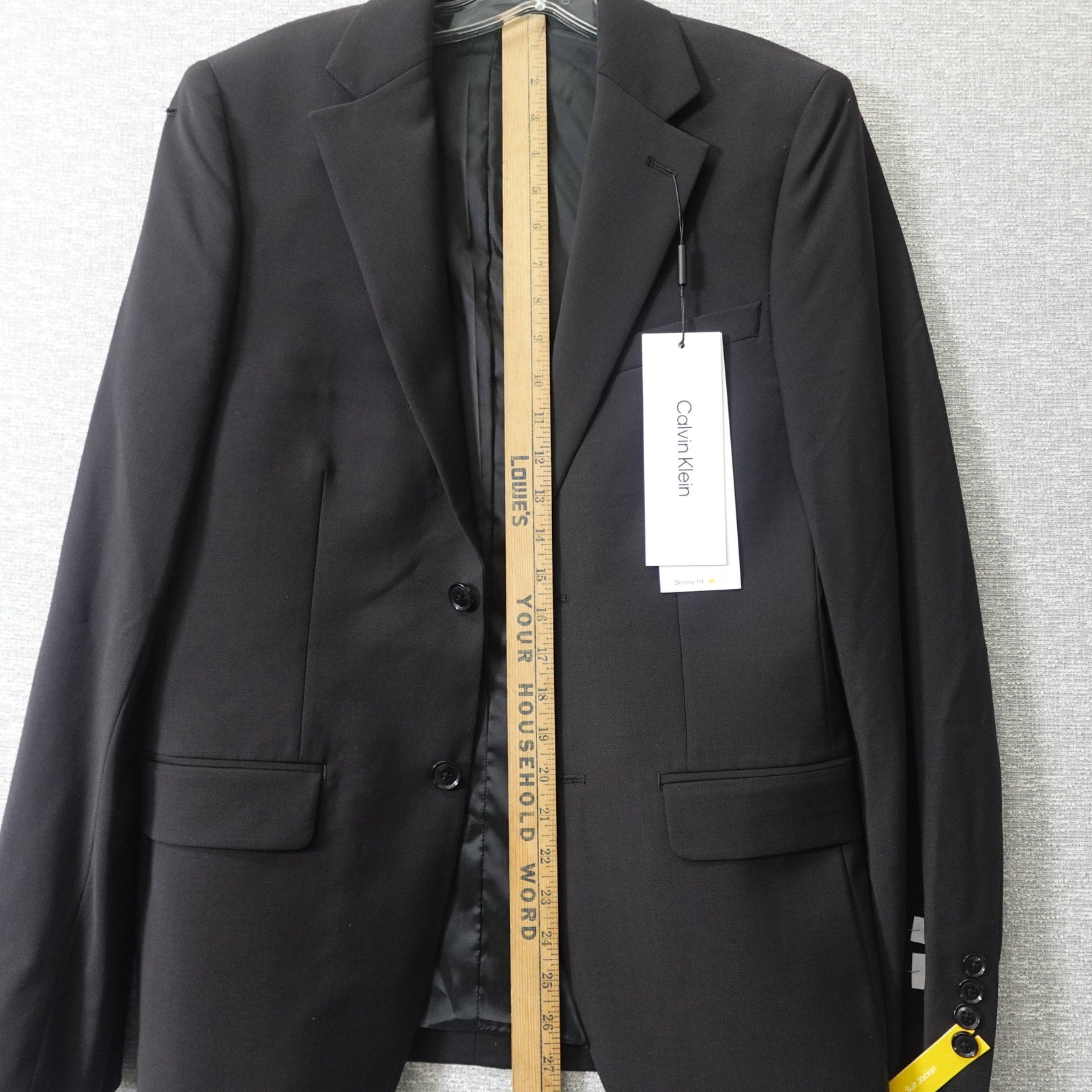 Calvin Klein Skinny Fit Black Suit Jacket- Size 36 Regular Length