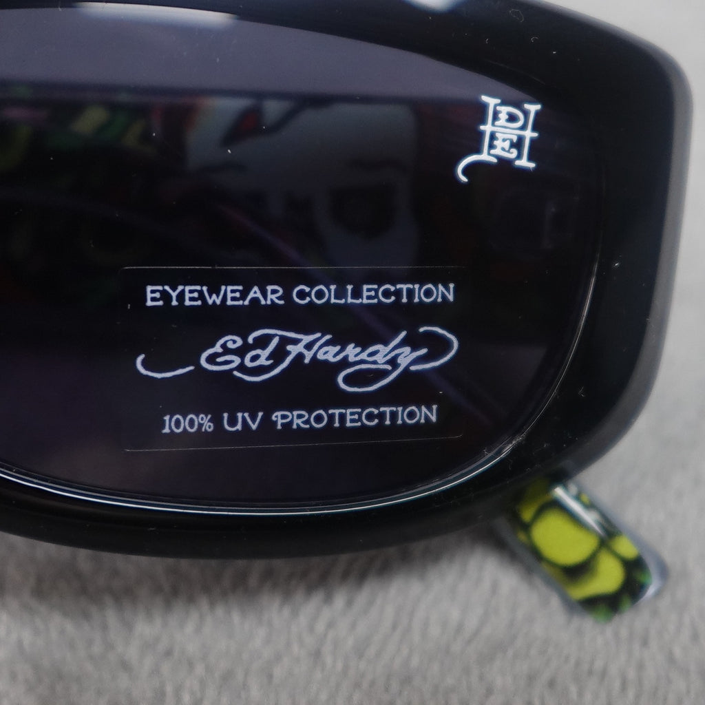 Ed Hardy Ed Kabuki Sunglasses Black UV400 Eternal Love NEW